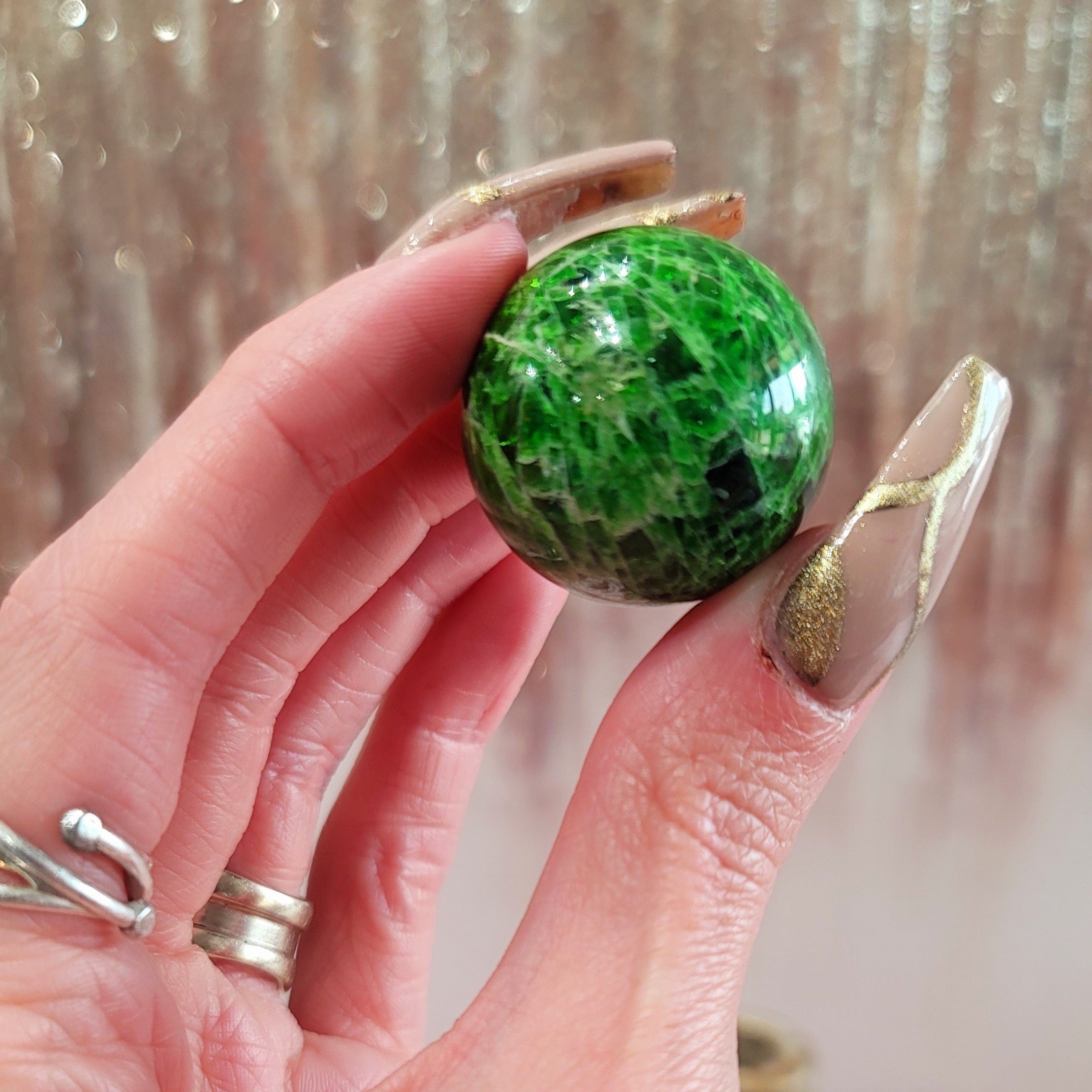 Chrome Diopside Sphere (Extremely Rare)