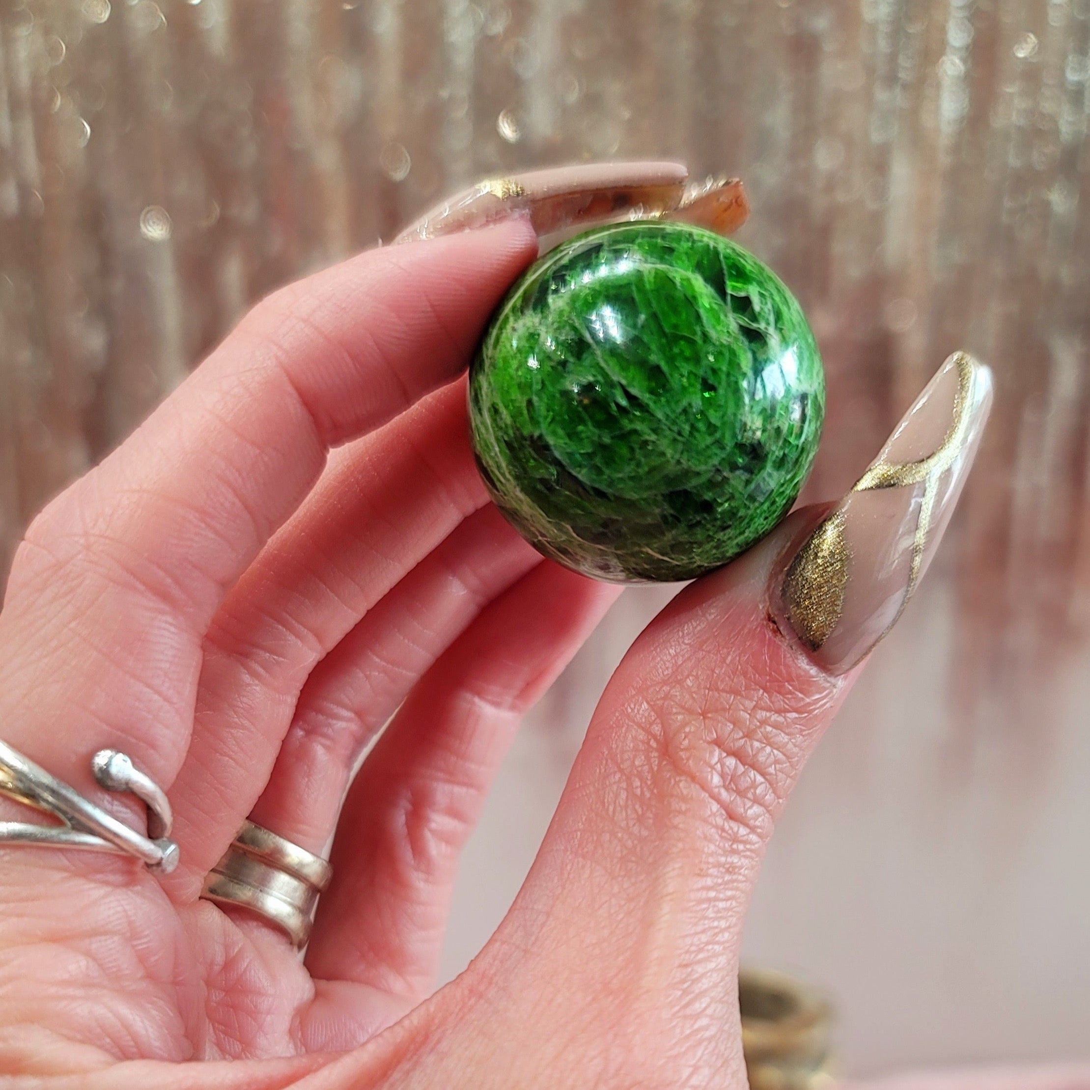 Chrome Diopside Sphere (Extremely Rare)