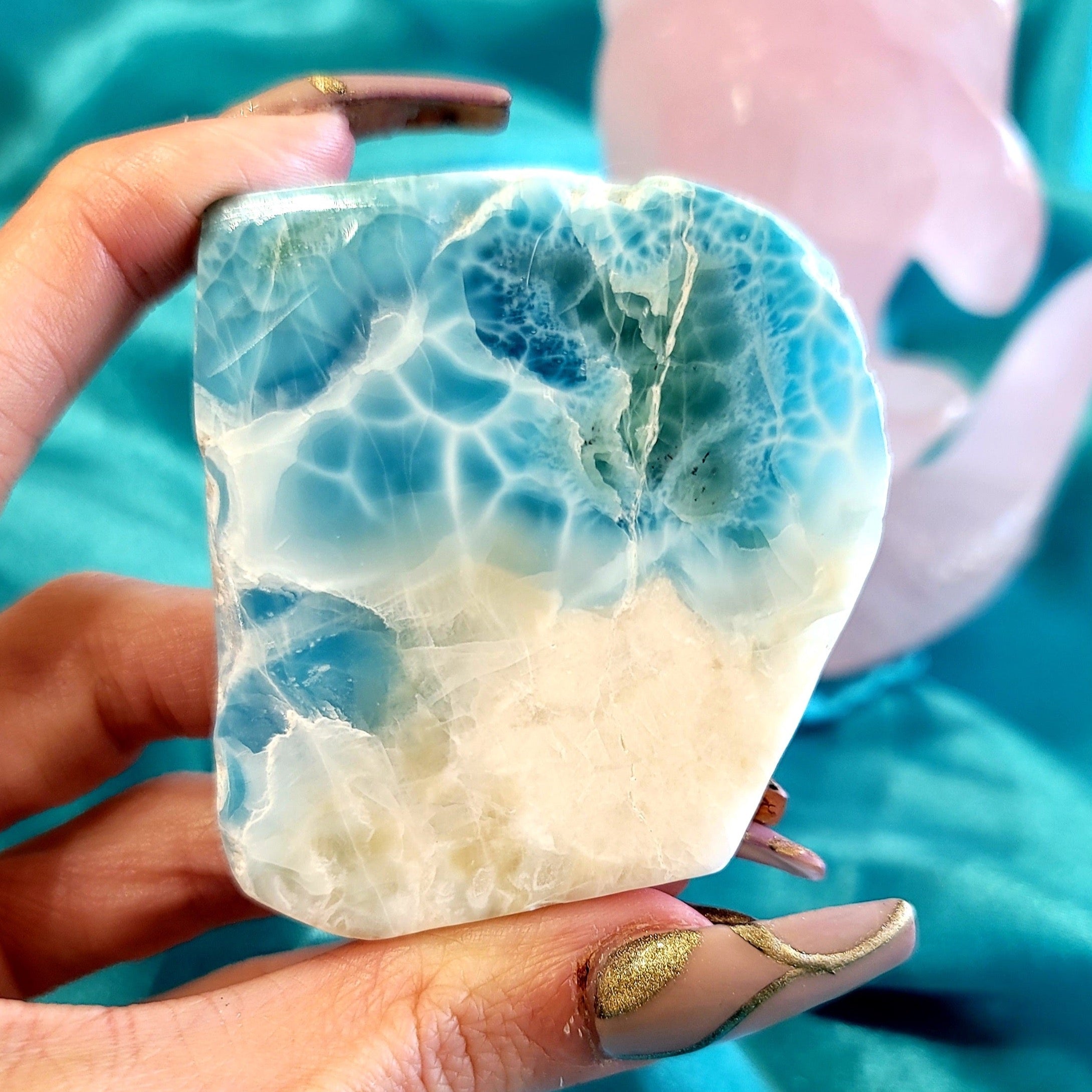 AAA Larimar Slice for Peace and Tranquility