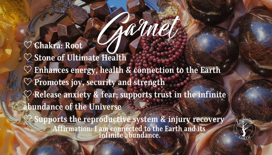 Garnet Bracelet for Grounding, Health and Strength