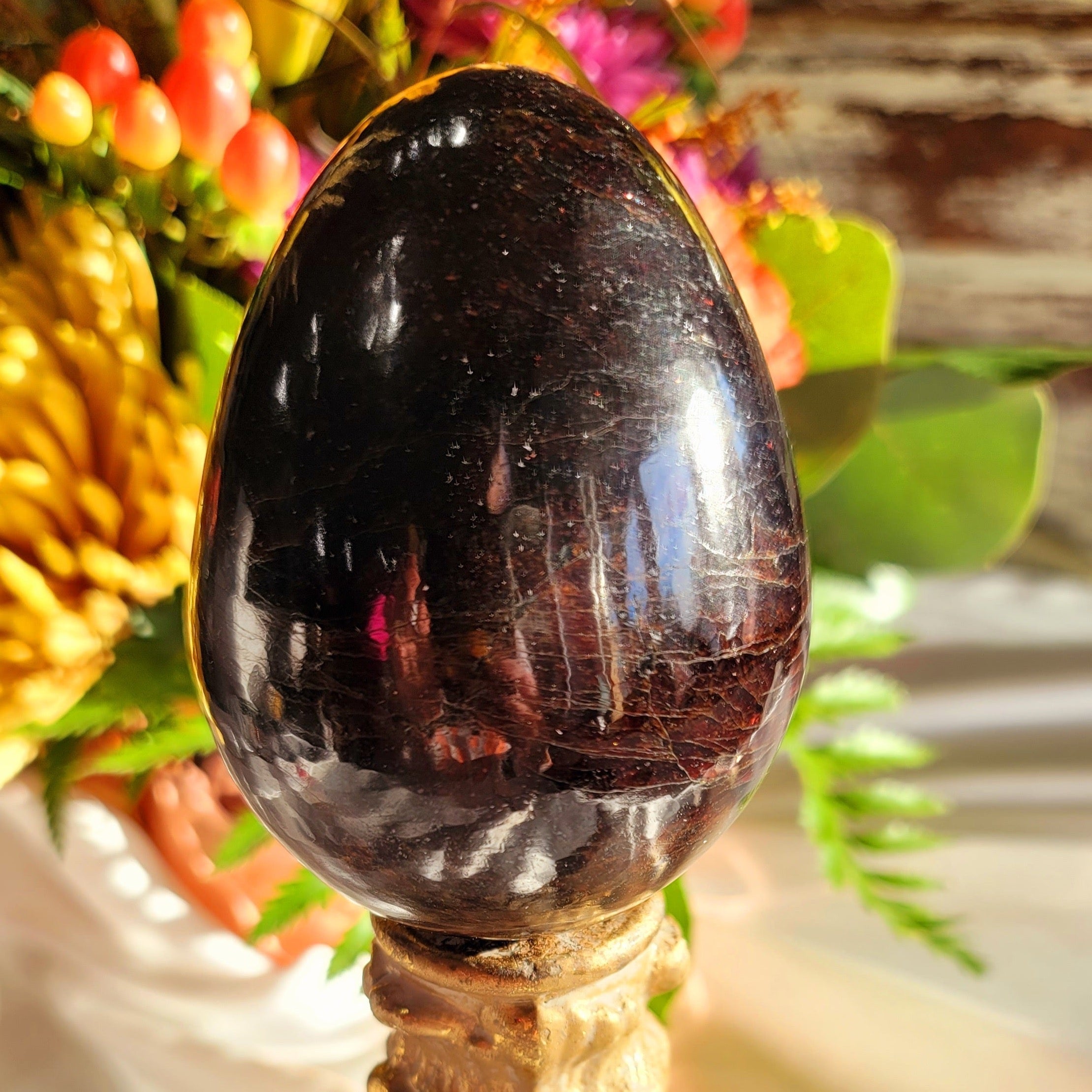 Star Garnet Egg for Grounding, Health, Stability and Strength
