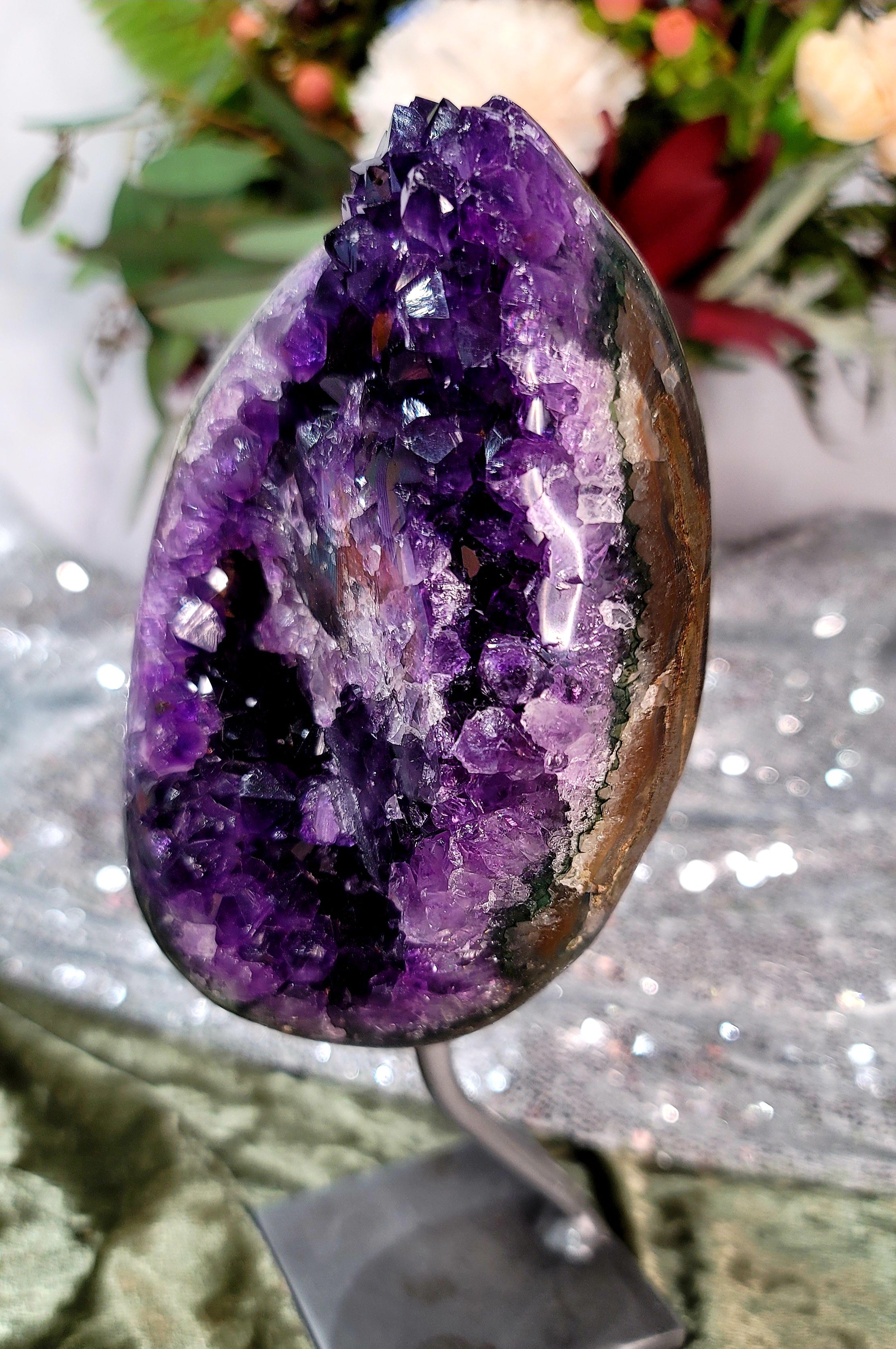 Uruguayan Amethyst Geode on Stand for Intuition & Protection