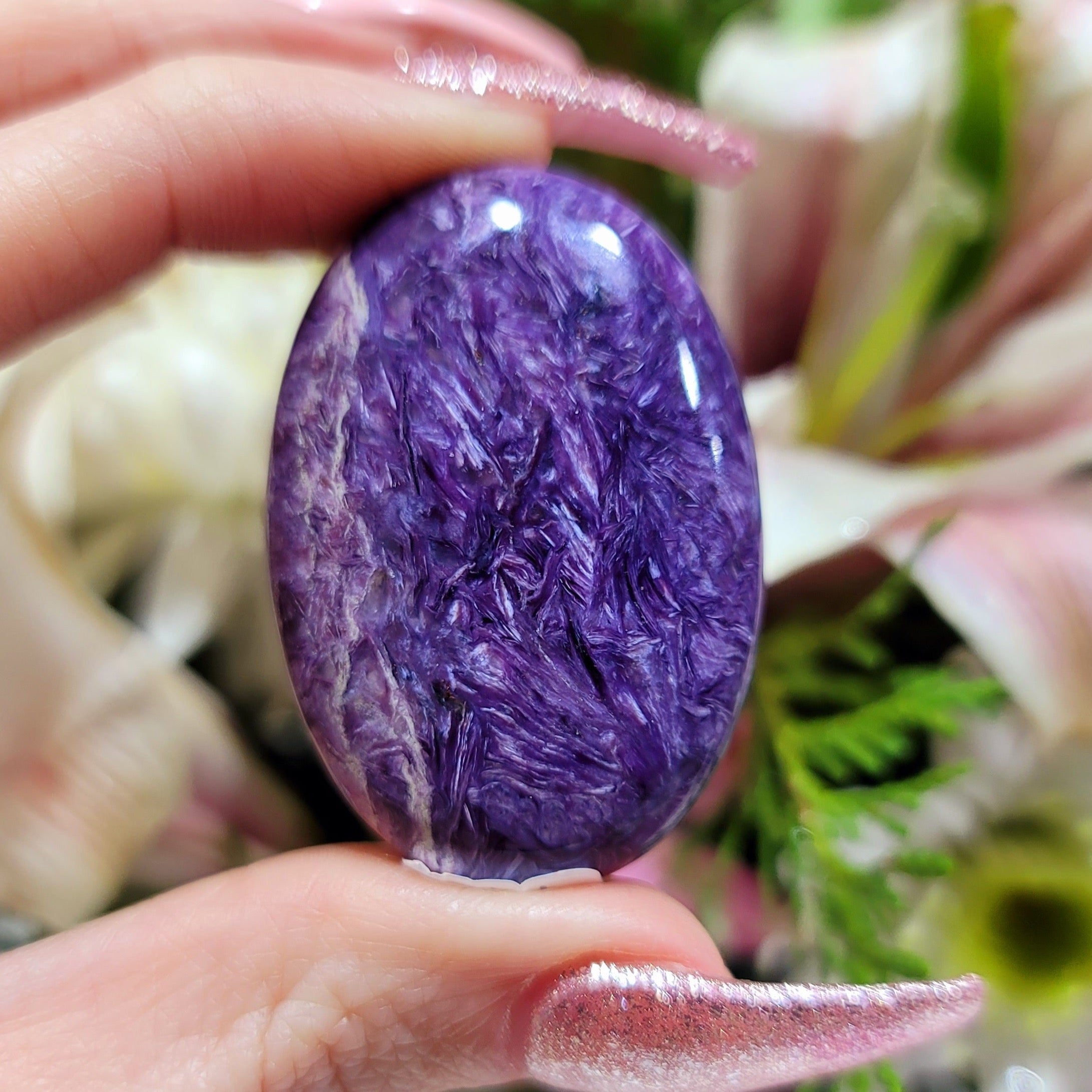AAA Charoite Palm for Discovering Your Life Path, Intuition and Protection (99V)