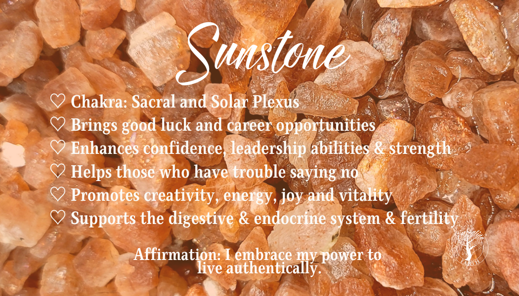 Black Moonstone with Sunstone Tumble for Confident New Beginnings