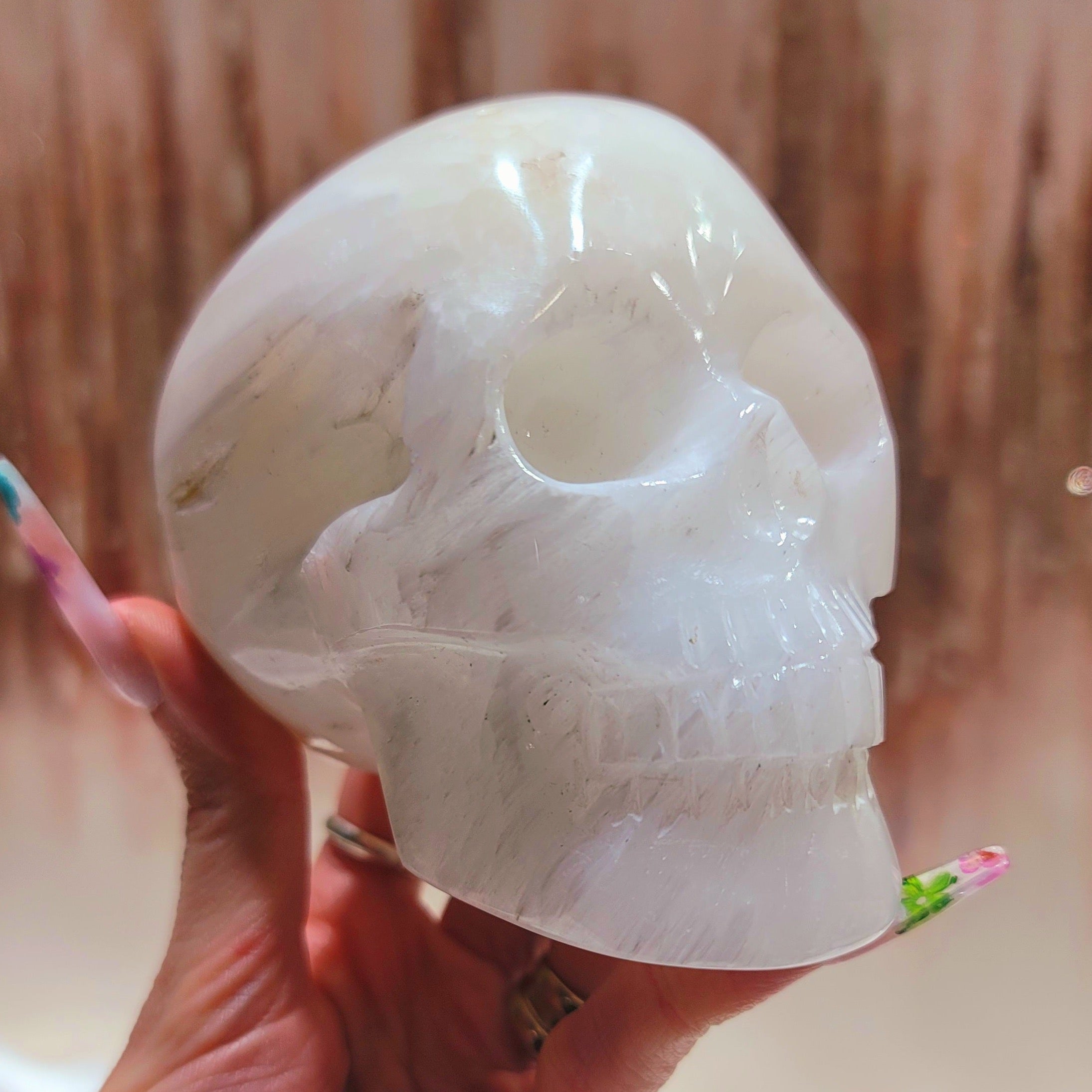 Scolecite Skull for Awareness and Past Life Work