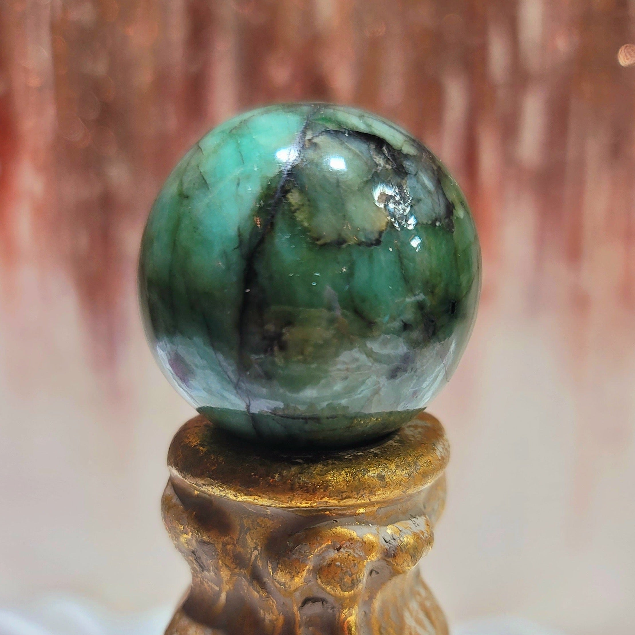 Emerald Sphere for Abundance, Love and Wealth
