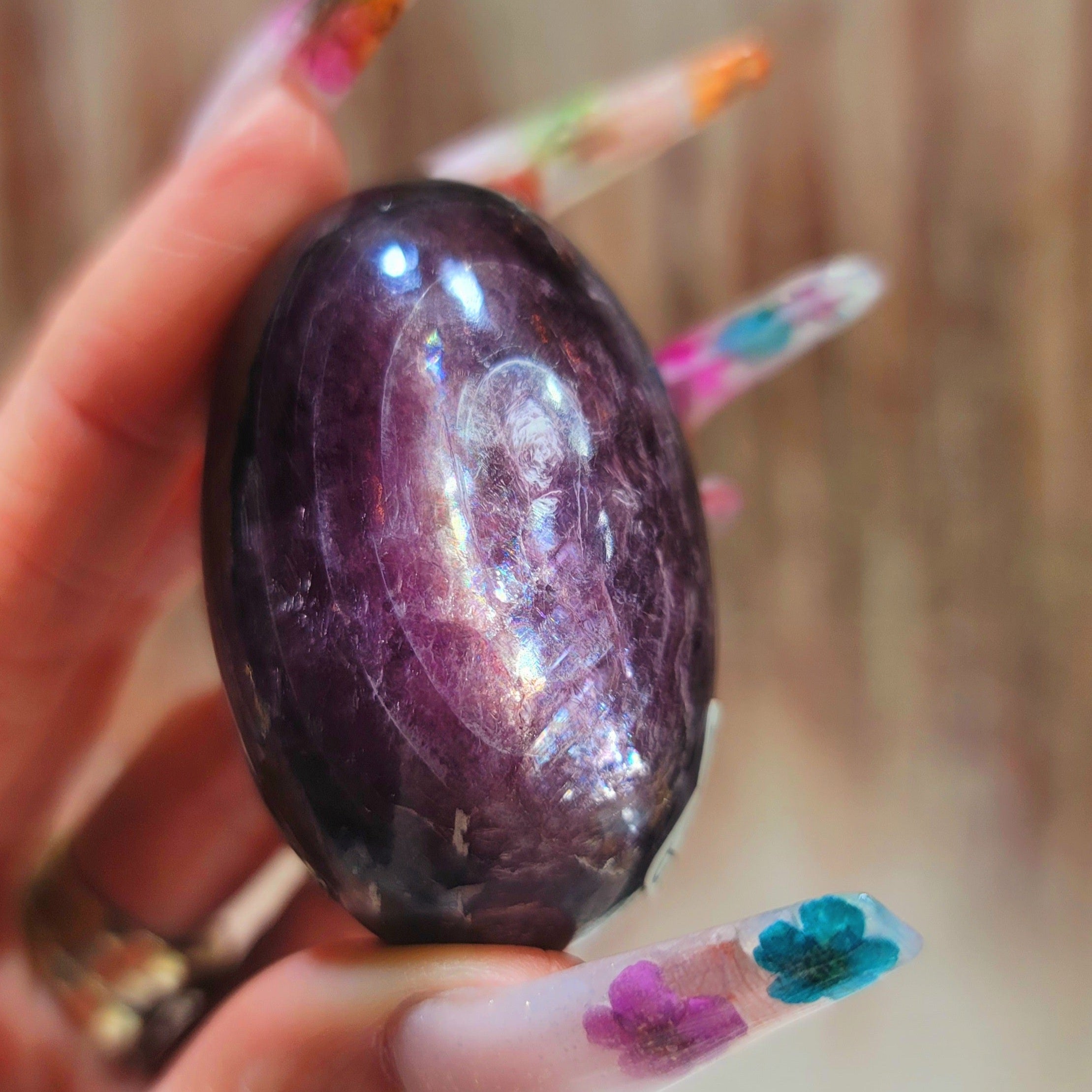 Gem Lepidolite Shiva for Anxiety Support, Joy and Stress Relief