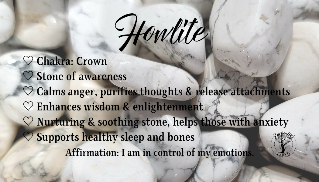 Howlite Palm Stone for Awareness, Calm and Wisdom