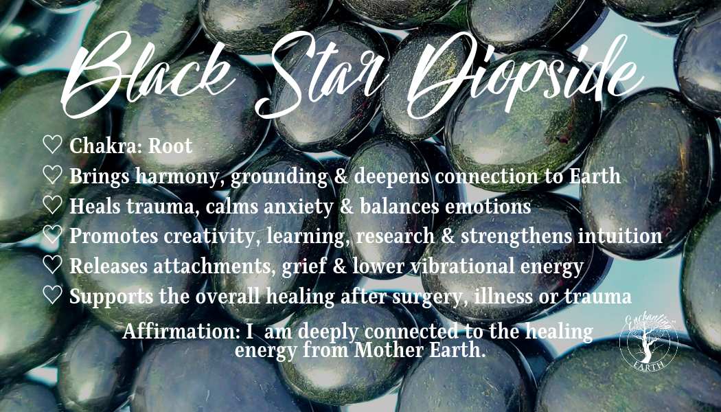 Black Star Diopside Bracelet for Anxiety Relief, Balance and Grounding