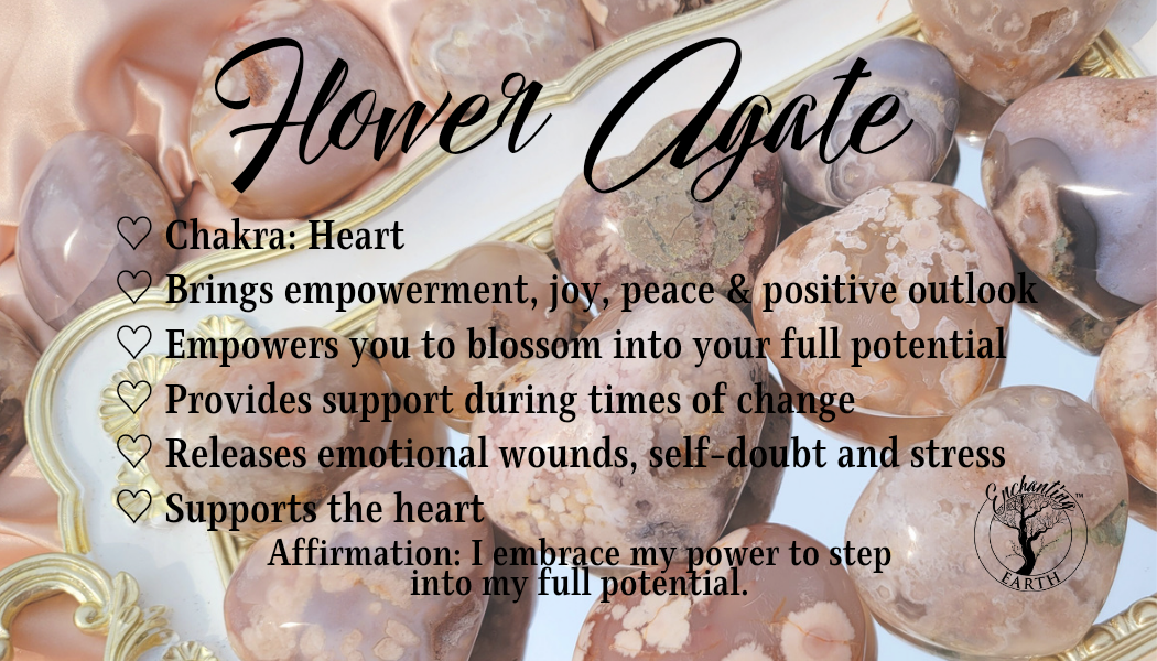 Flower Agate with Chromium Bracelet for Blossoming into your Full Potential