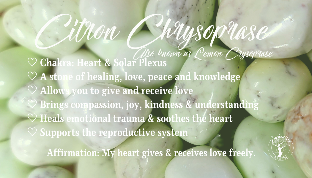 Citron Crysoprase Pendant for Compassion and Emotional Healing