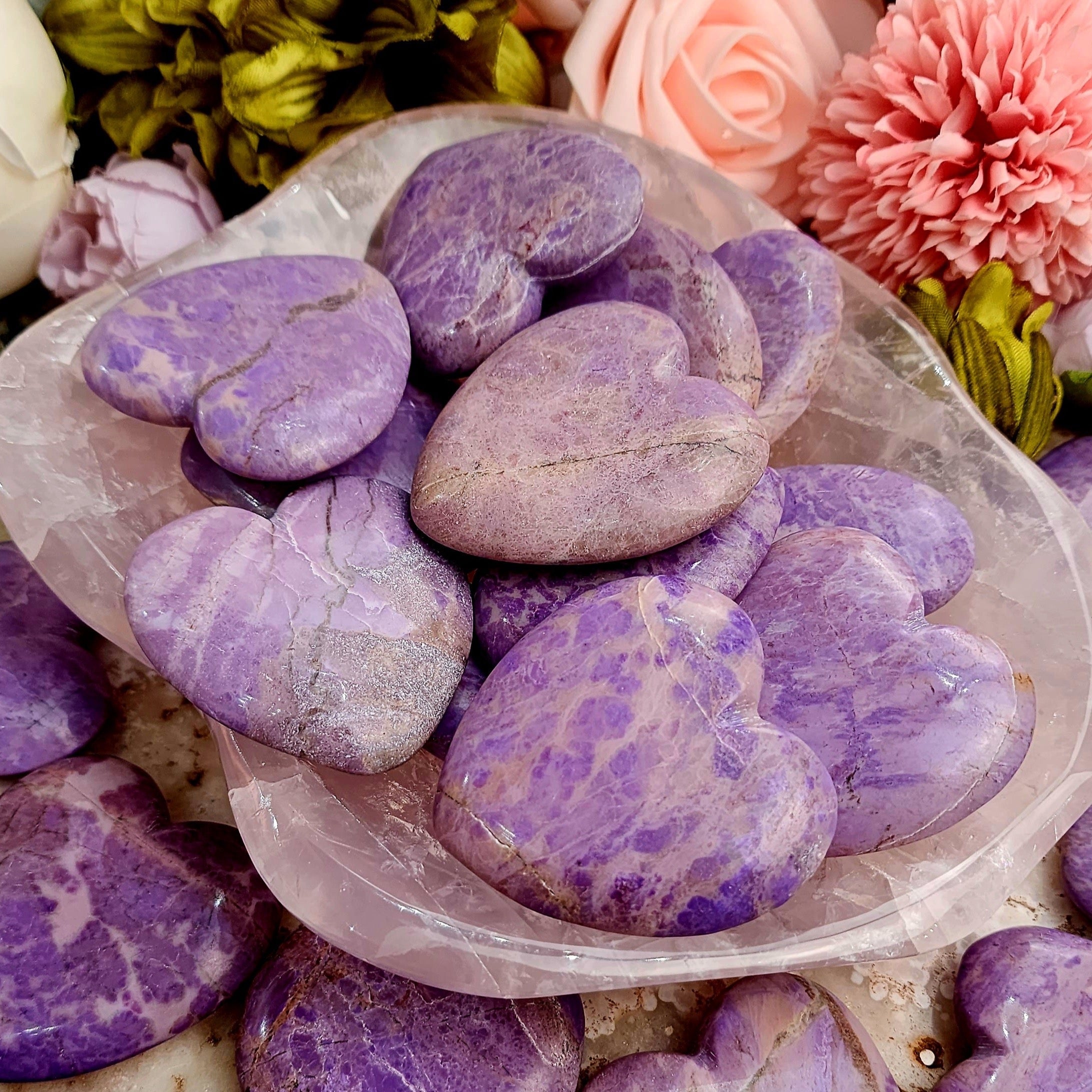 Lavender Jade Heart for Intuition and Uncovering the Hearts True Desires