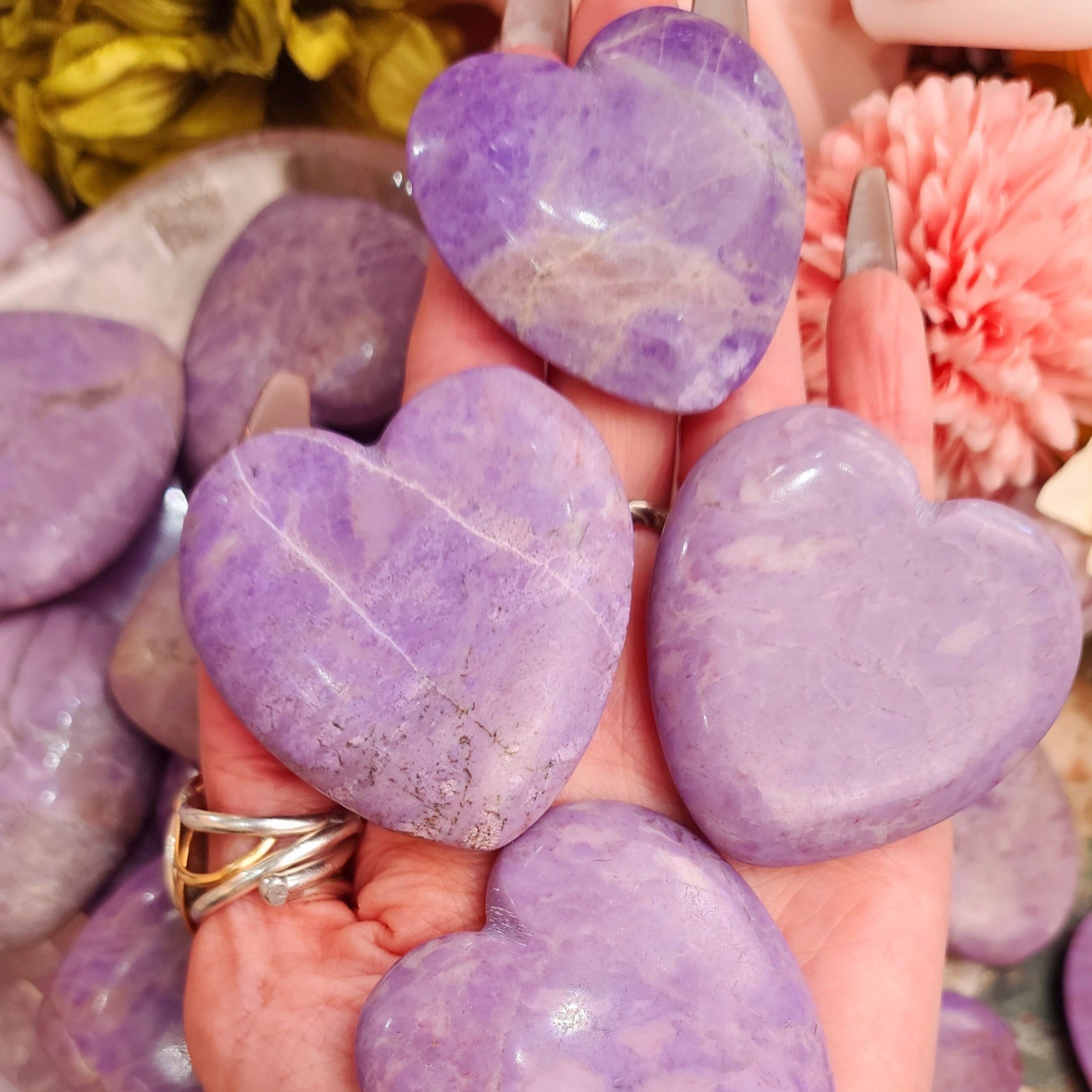 Lavender Jade Heart for Intuition and Uncovering the Hearts True Desires