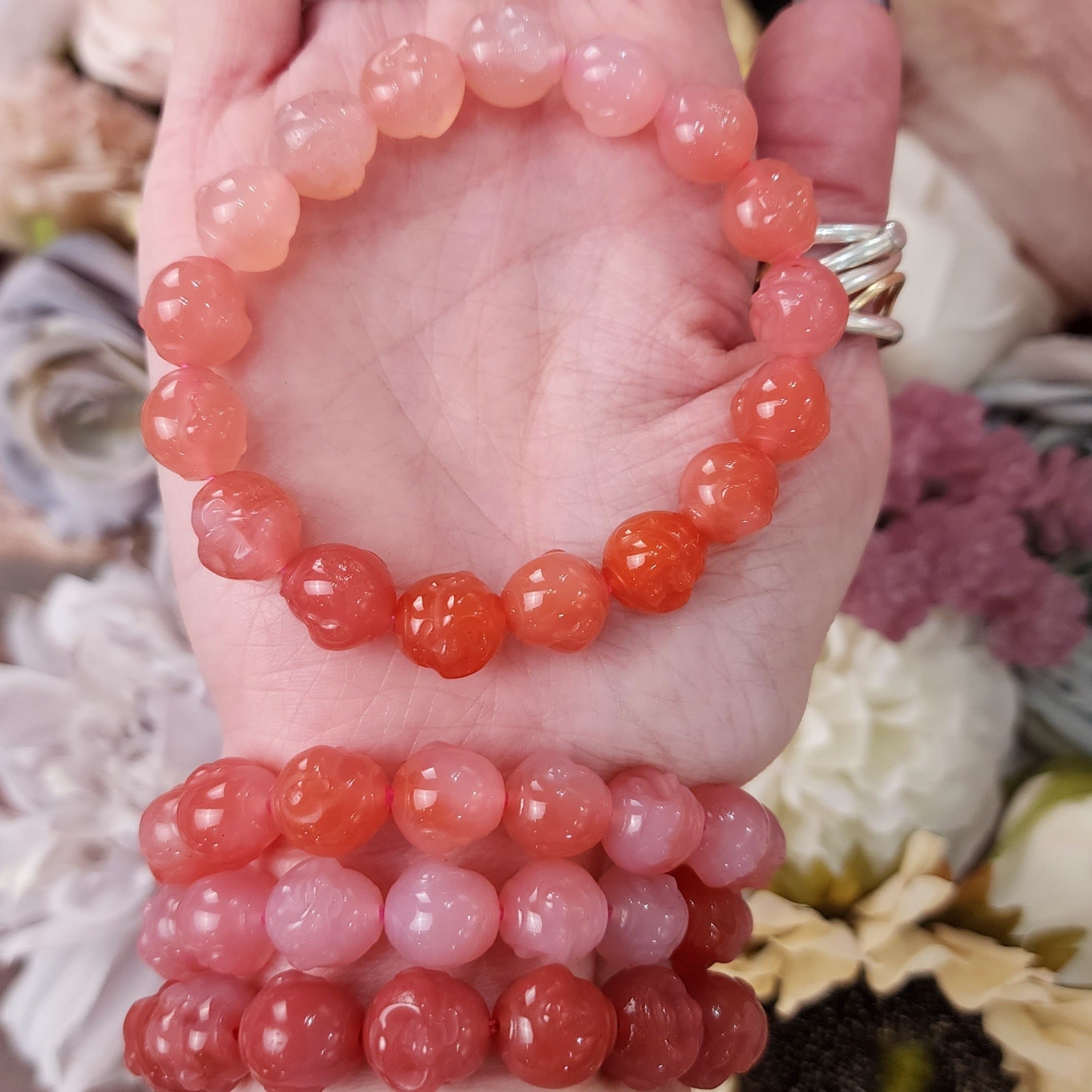 Yanyuan Agate Laughing Buddha Bracelet for Achieving Goals, Confidence and Health