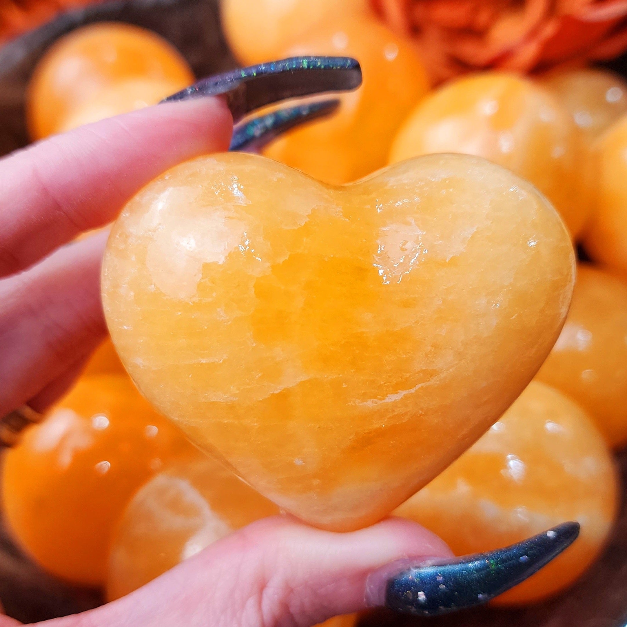 Orange Calcite Heart for Creativity, Joy and Vitality