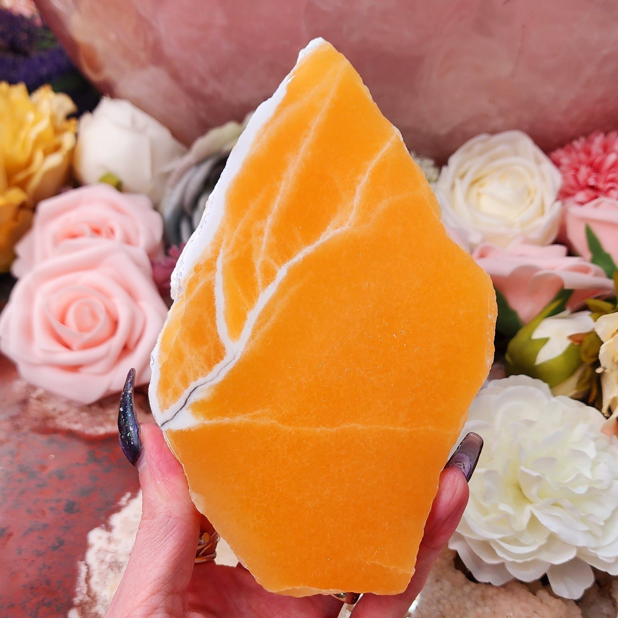 Orange Calcite Slice for Creativity, Joy and Vitality