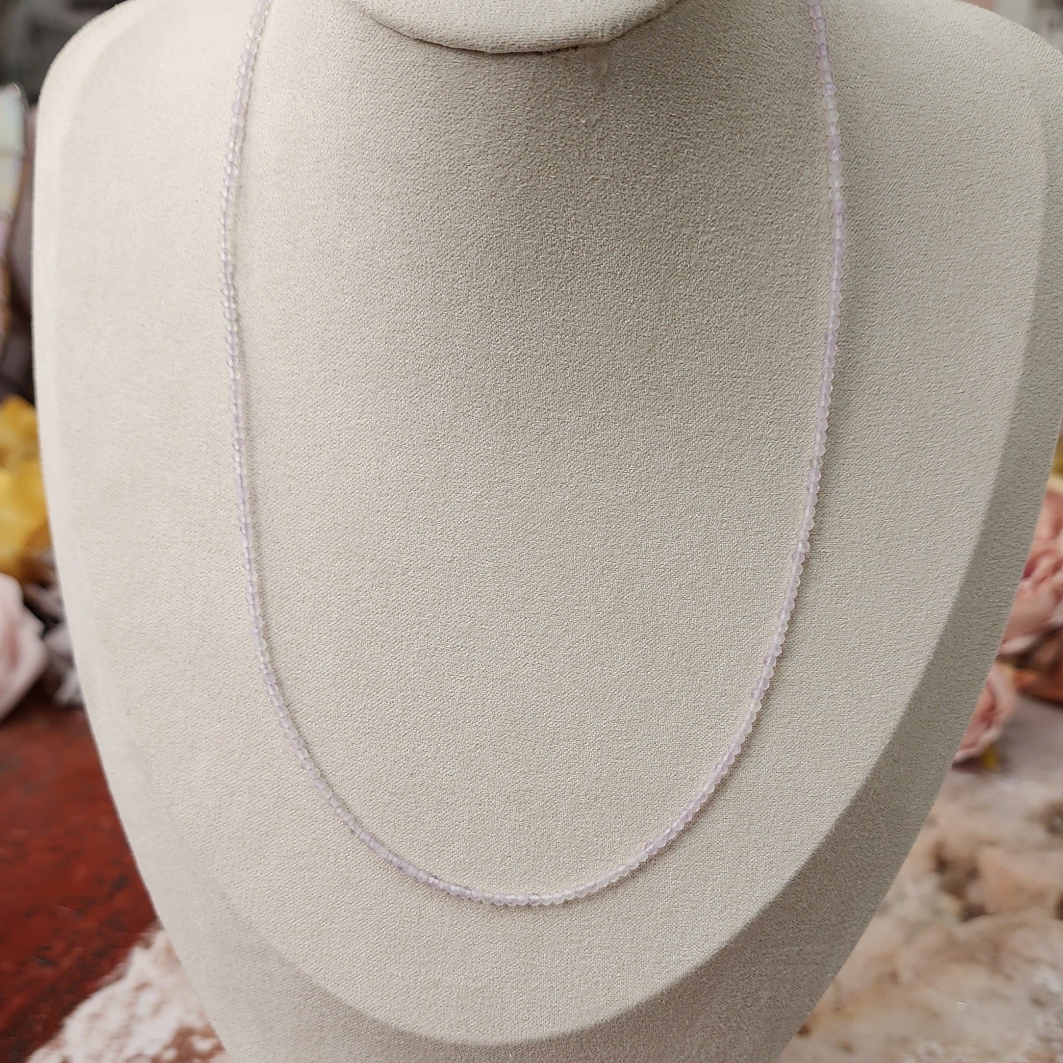 Rose Quartz Micro Faceted Necklace for Compassion and Love