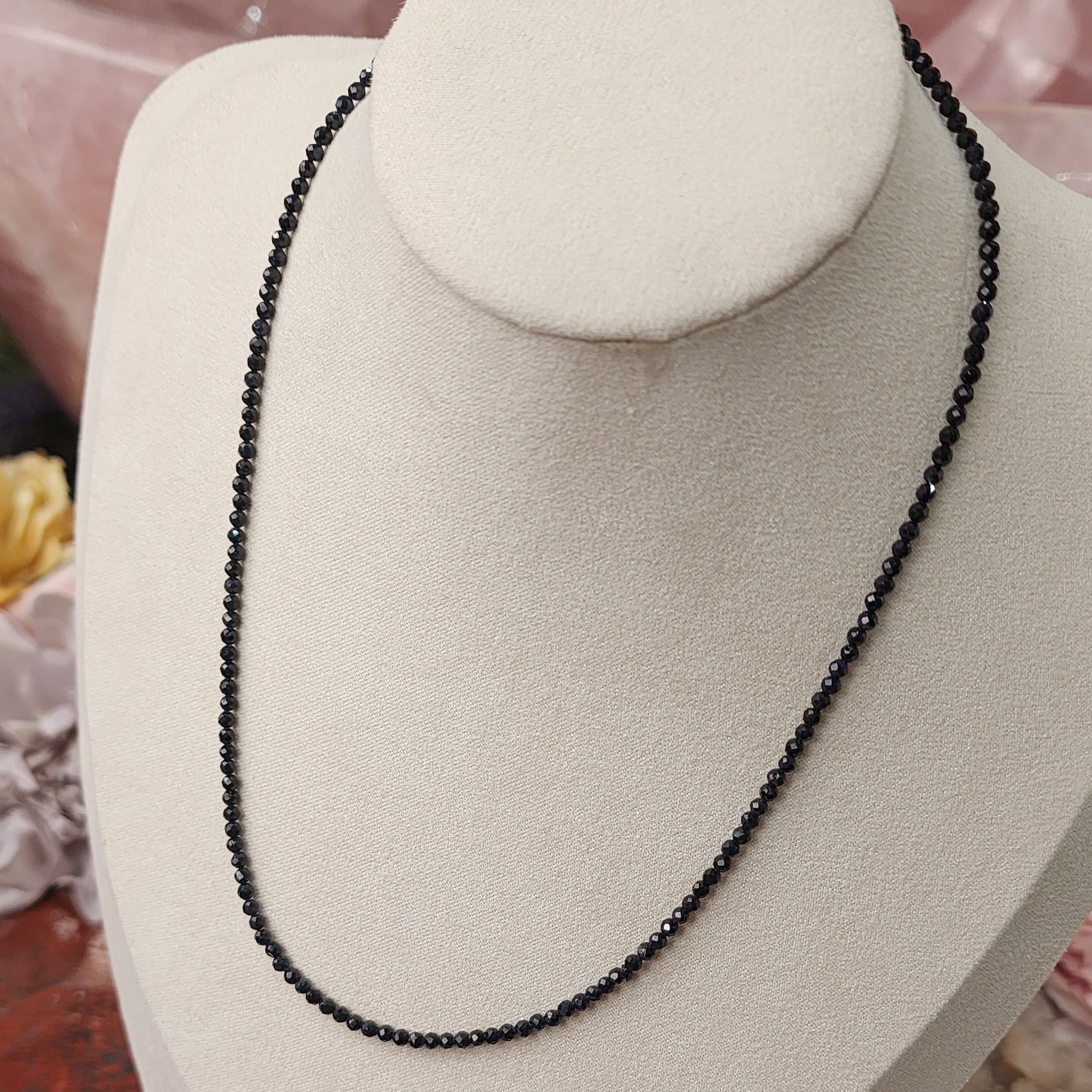 Sapphire Micro Faceted Necklace for Peace of Mind and Wisdom