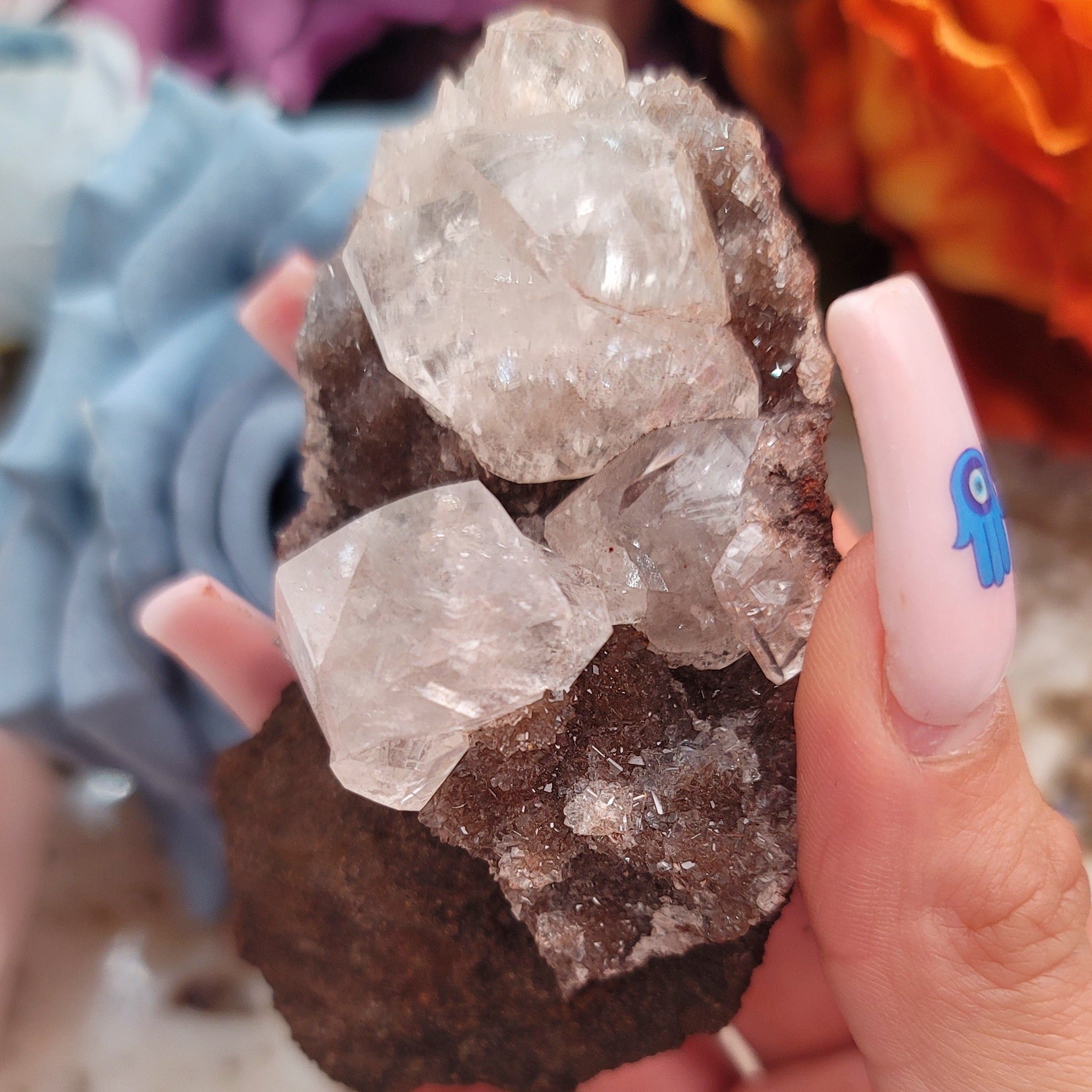 Red Velvet Calcite Mini Raw Cluster from Mexico for Grounding and Strength