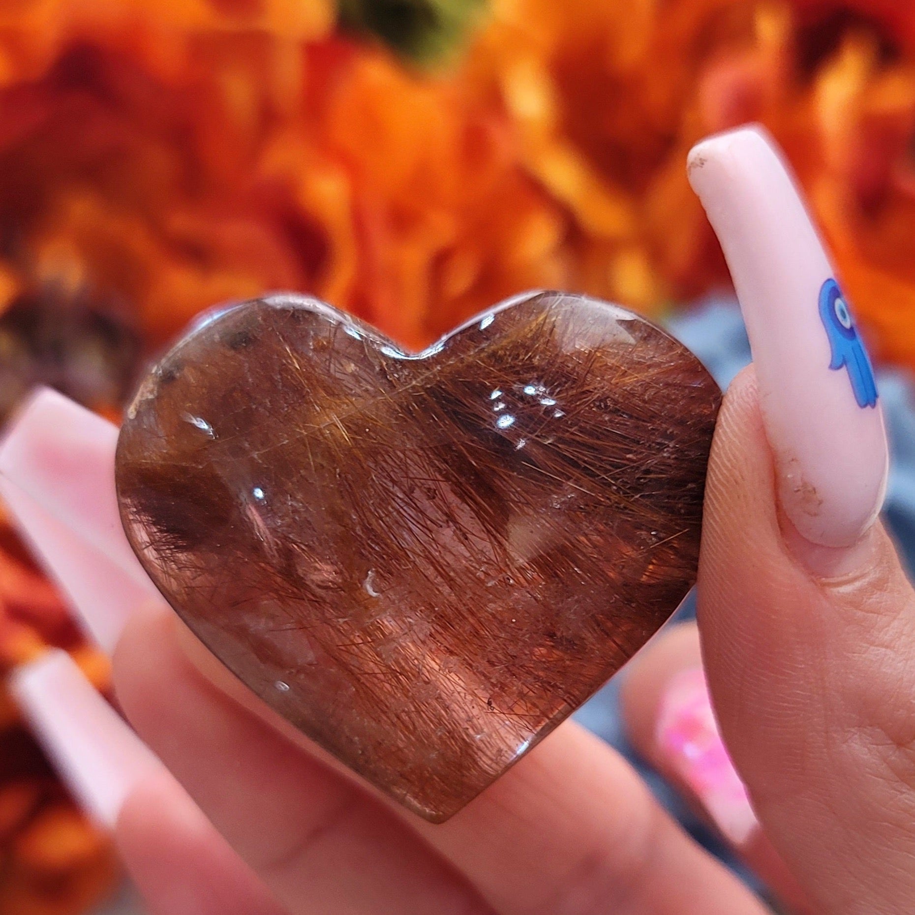 Copper Rutile Quartz Heart for Amplifying Energy and Connecting You With The Divine.