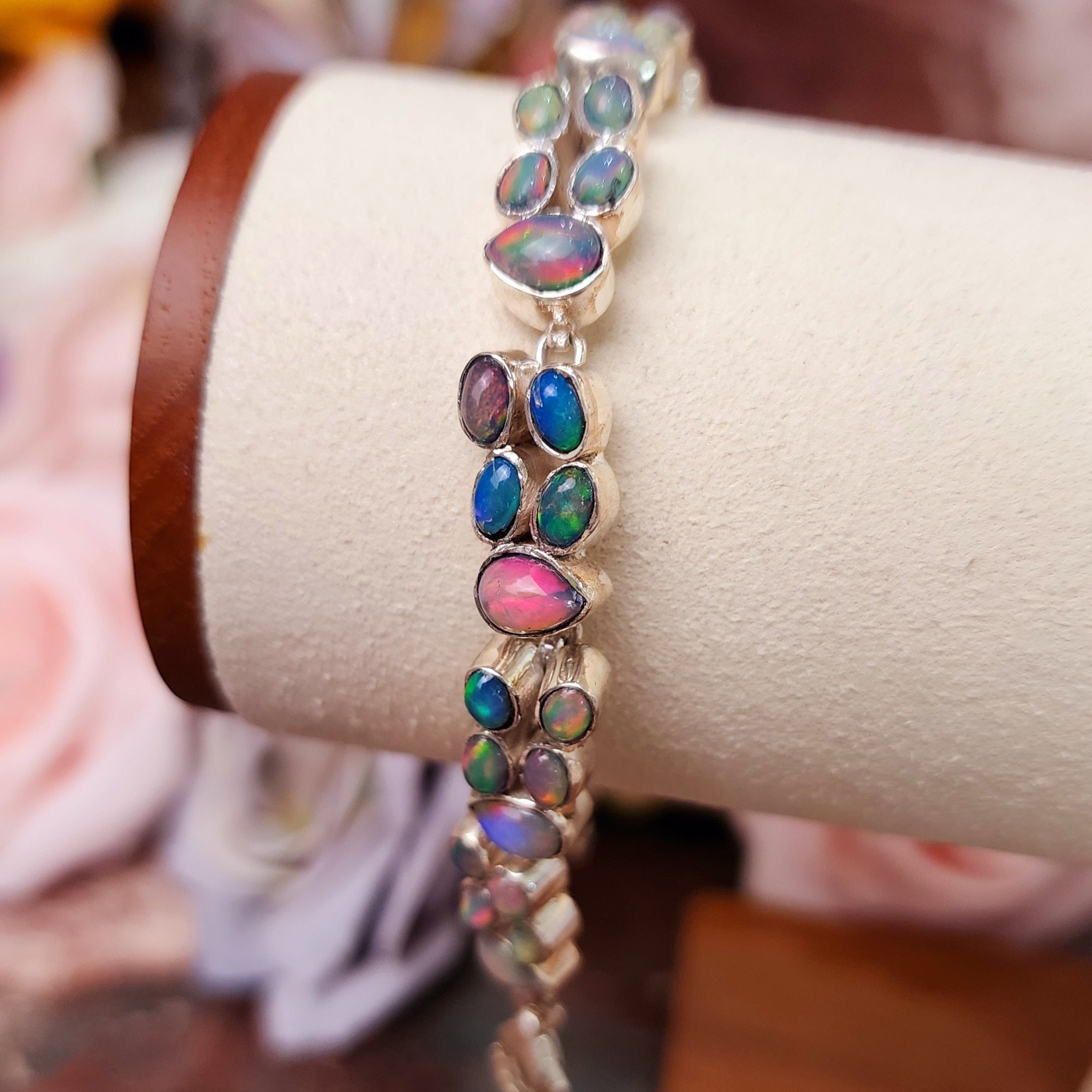 Ethiopian Opal .925 Silver Bracelet for Creativity, Joy and Self Discovery