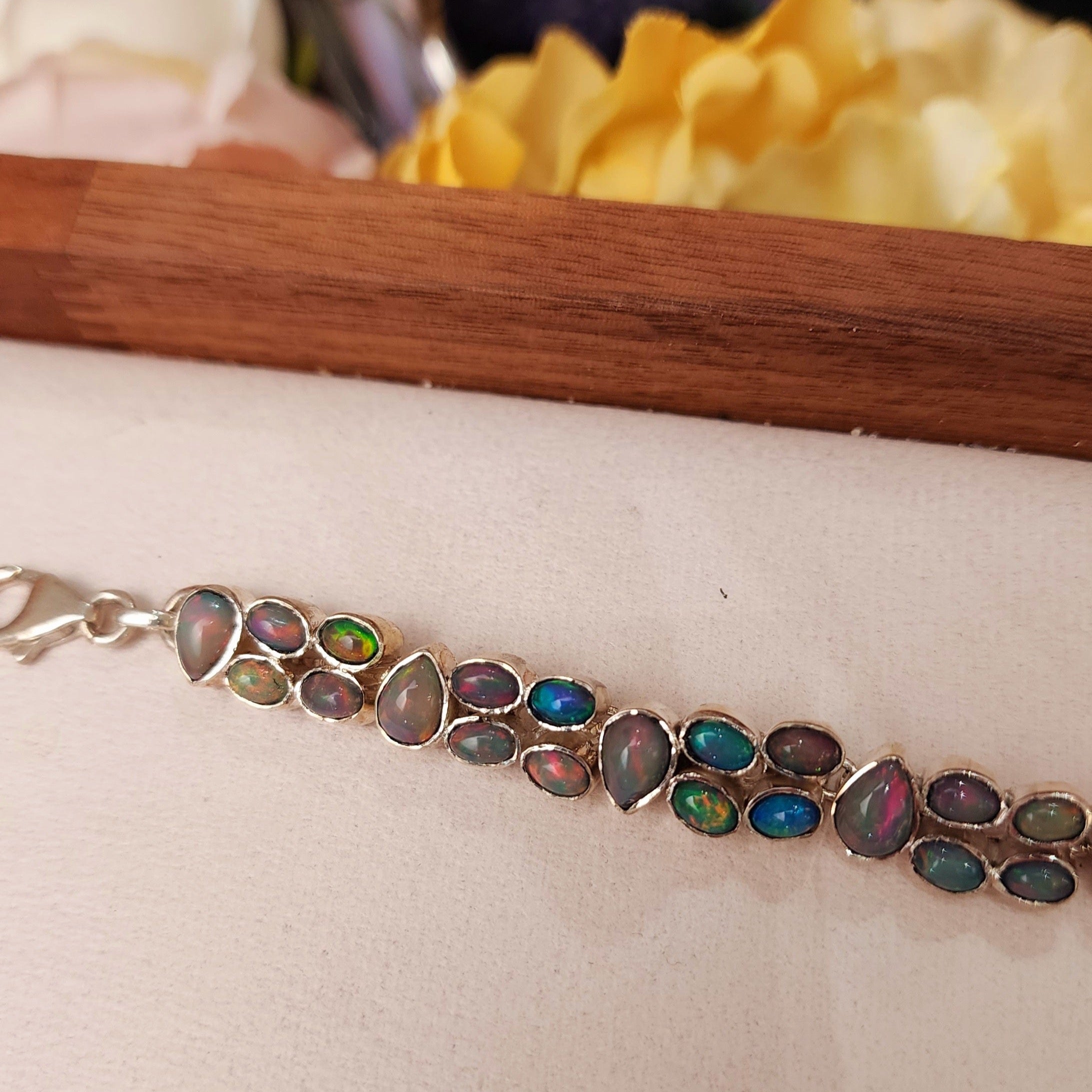 Ethiopian Opal .925 Silver Bracelet for Creativity, Joy and Self Discovery