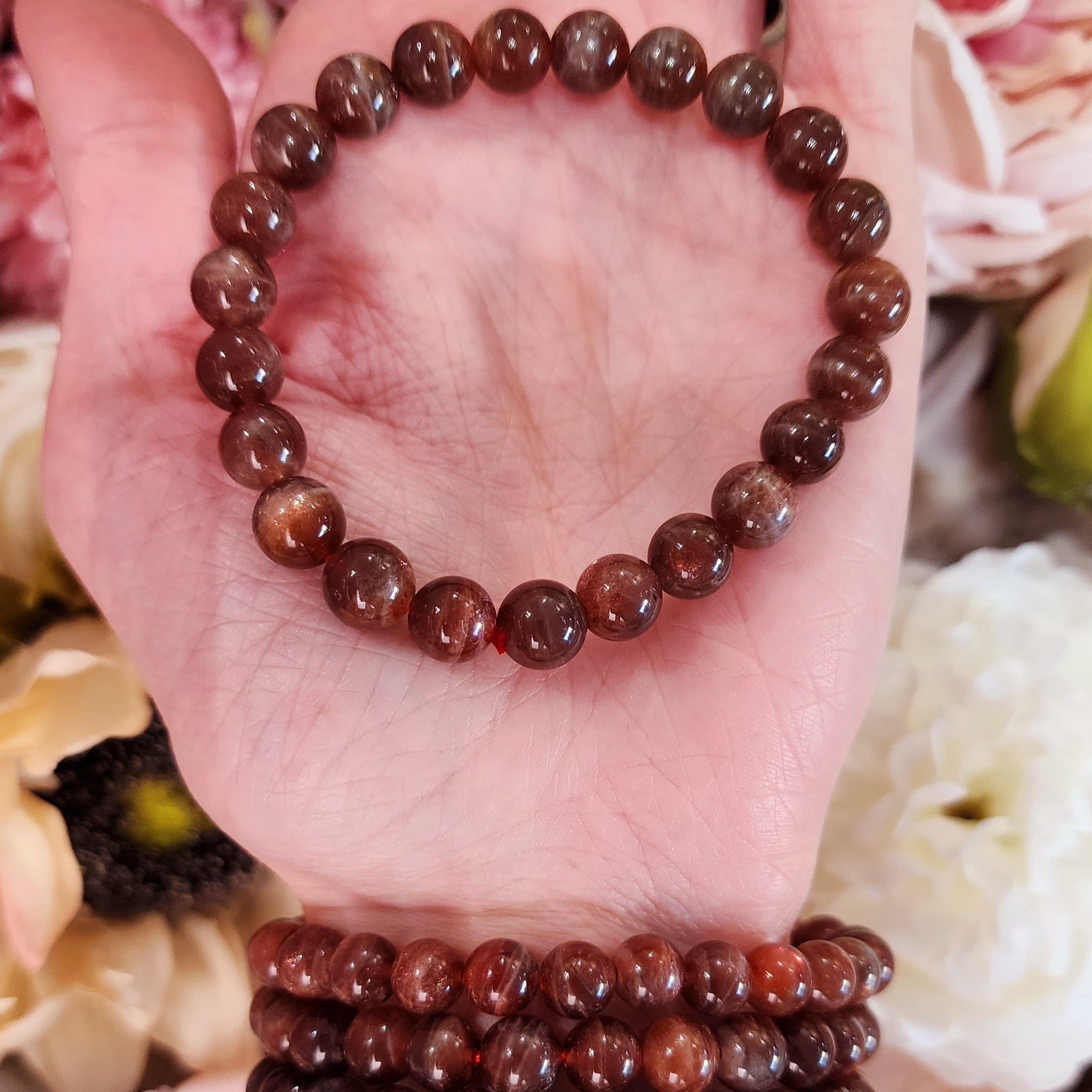 Chocolate Moonstone with Sunstone Bracelet (High Quality) for Confident New Beginnings, Joy, and Strength