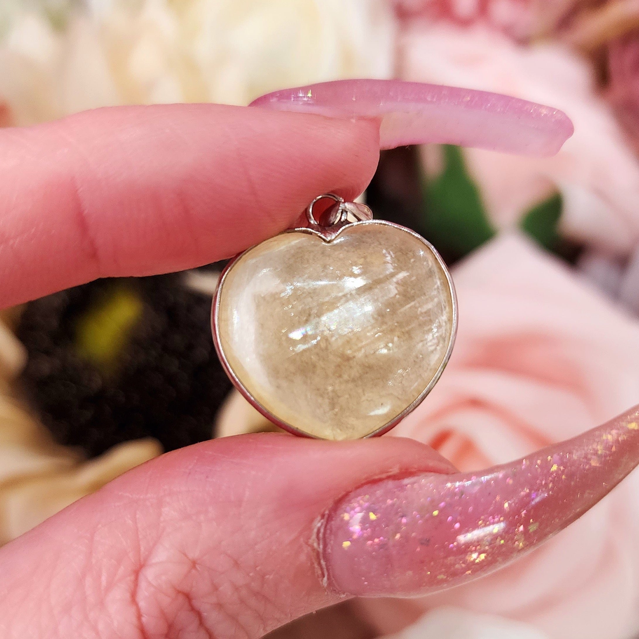 Muscovite Heart Necklace for Awareness, Connection with your Higher Self and Protection