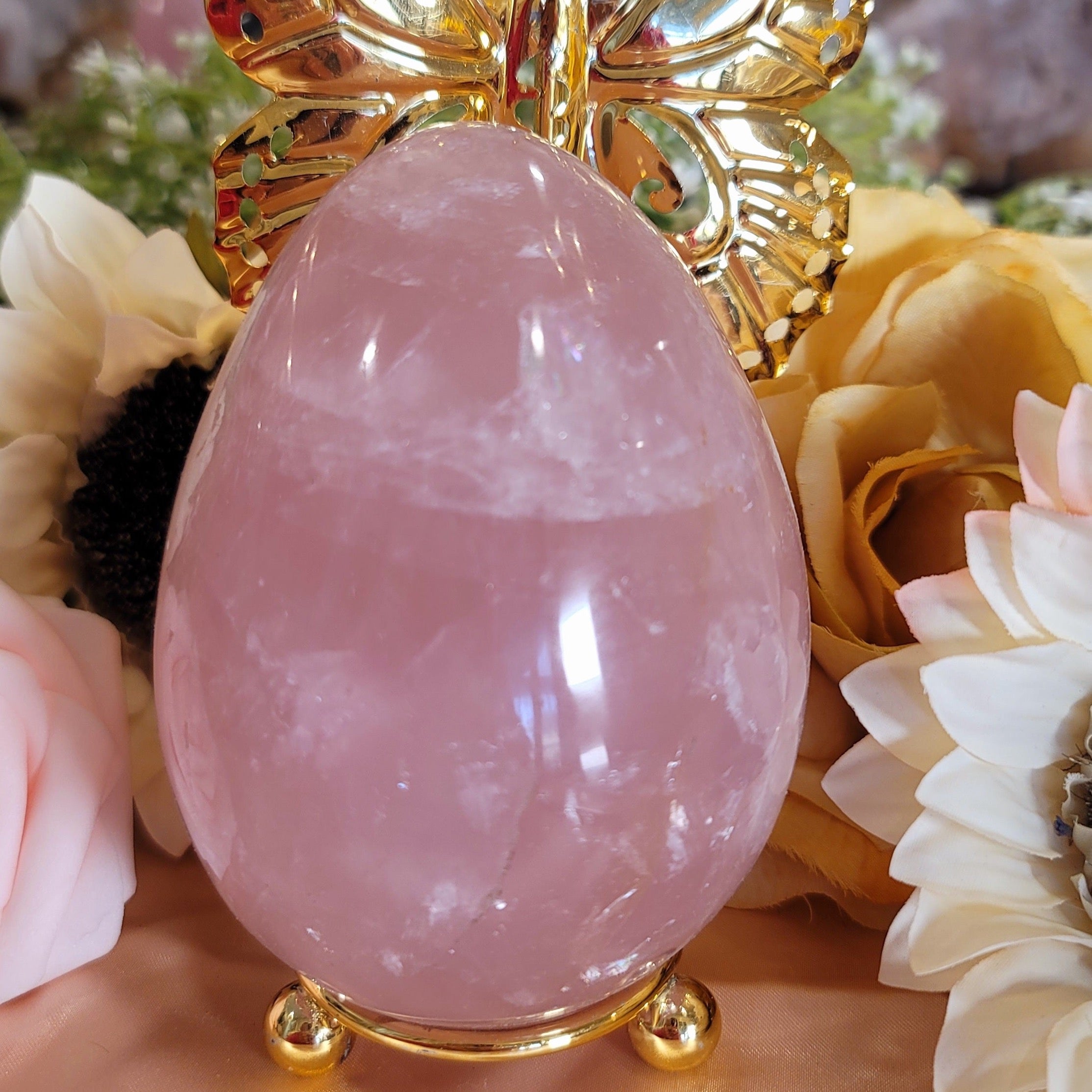 Rose Quartz Egg for Love, Fertility and New Beginnings