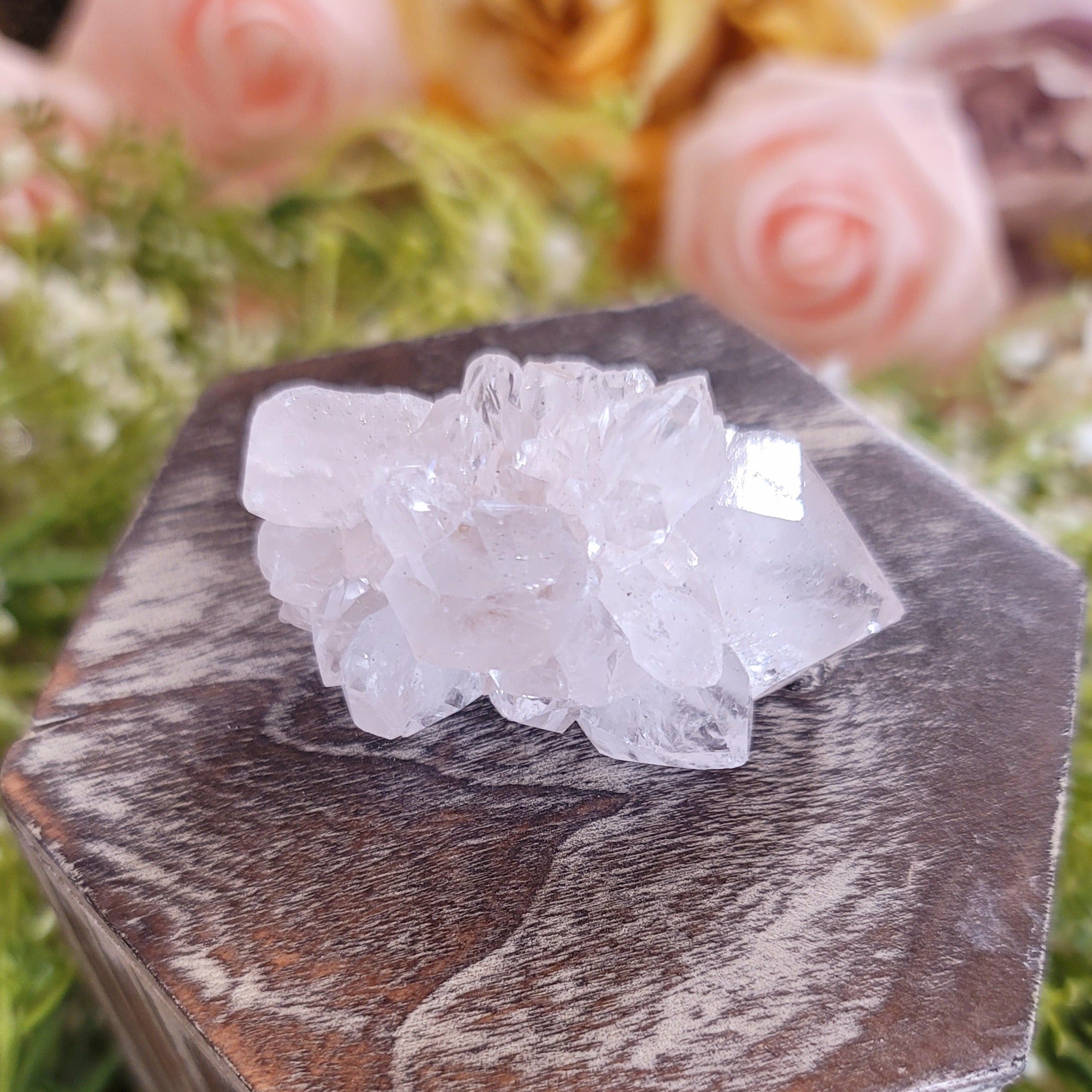 White Spirit Quartz Cluster for Harmony, Spiritual Alignment and Growth on Your Life Path