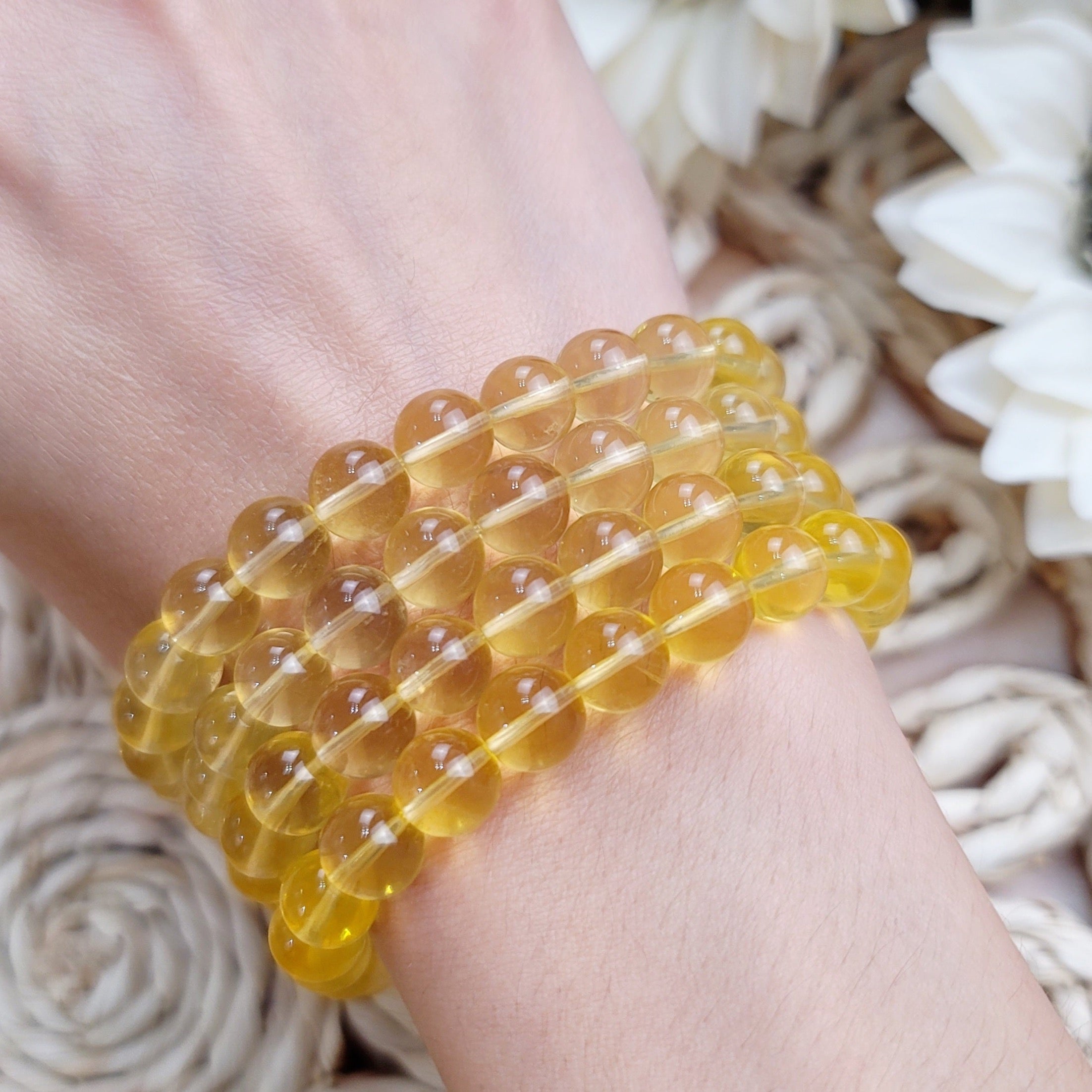 Yellow Fluorite Bracelet (AAA Grade) for Abundance, Creativity & Psychic Clarity