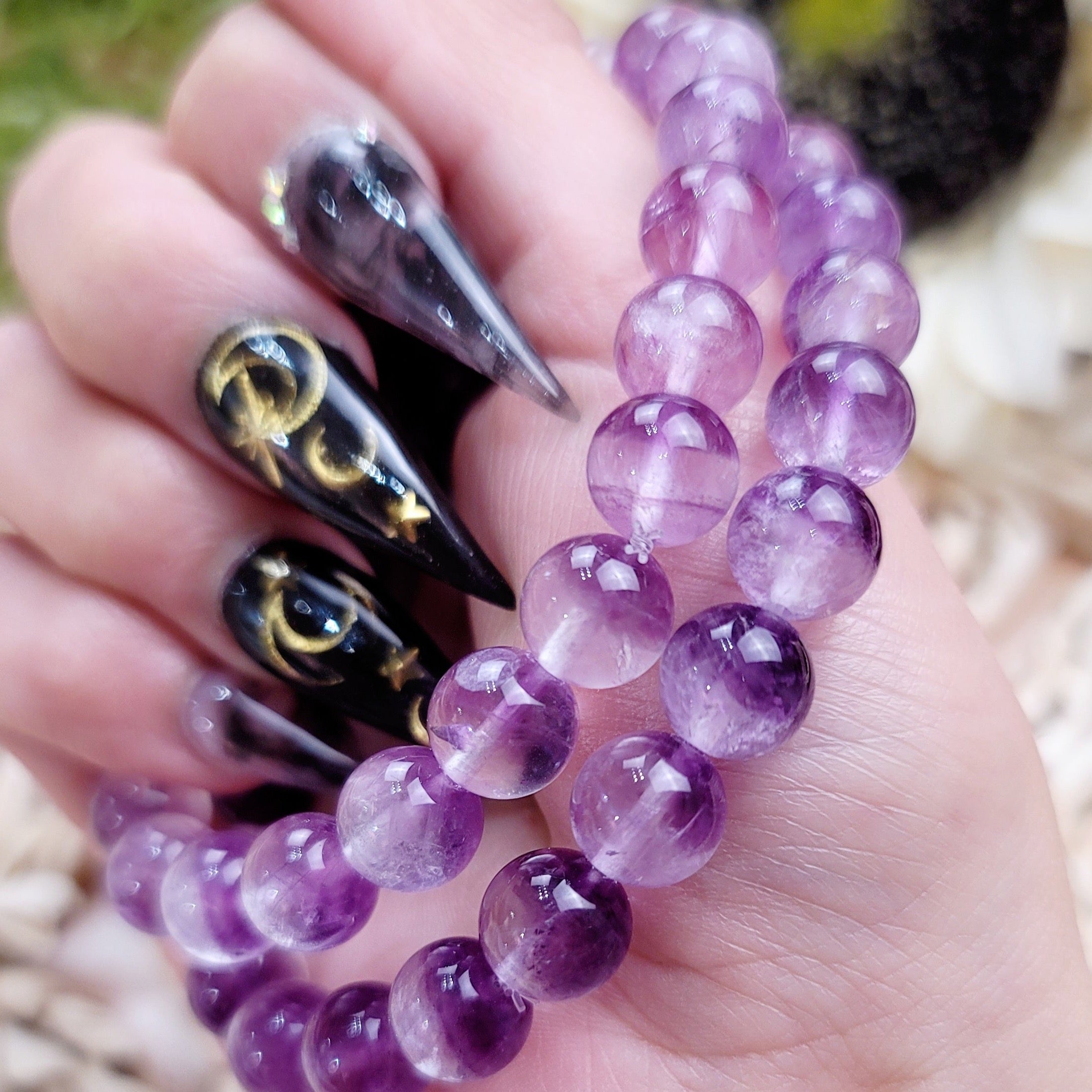Chevron Purple Fluorite Bracelet for Focus, Intuition and Stress Relief