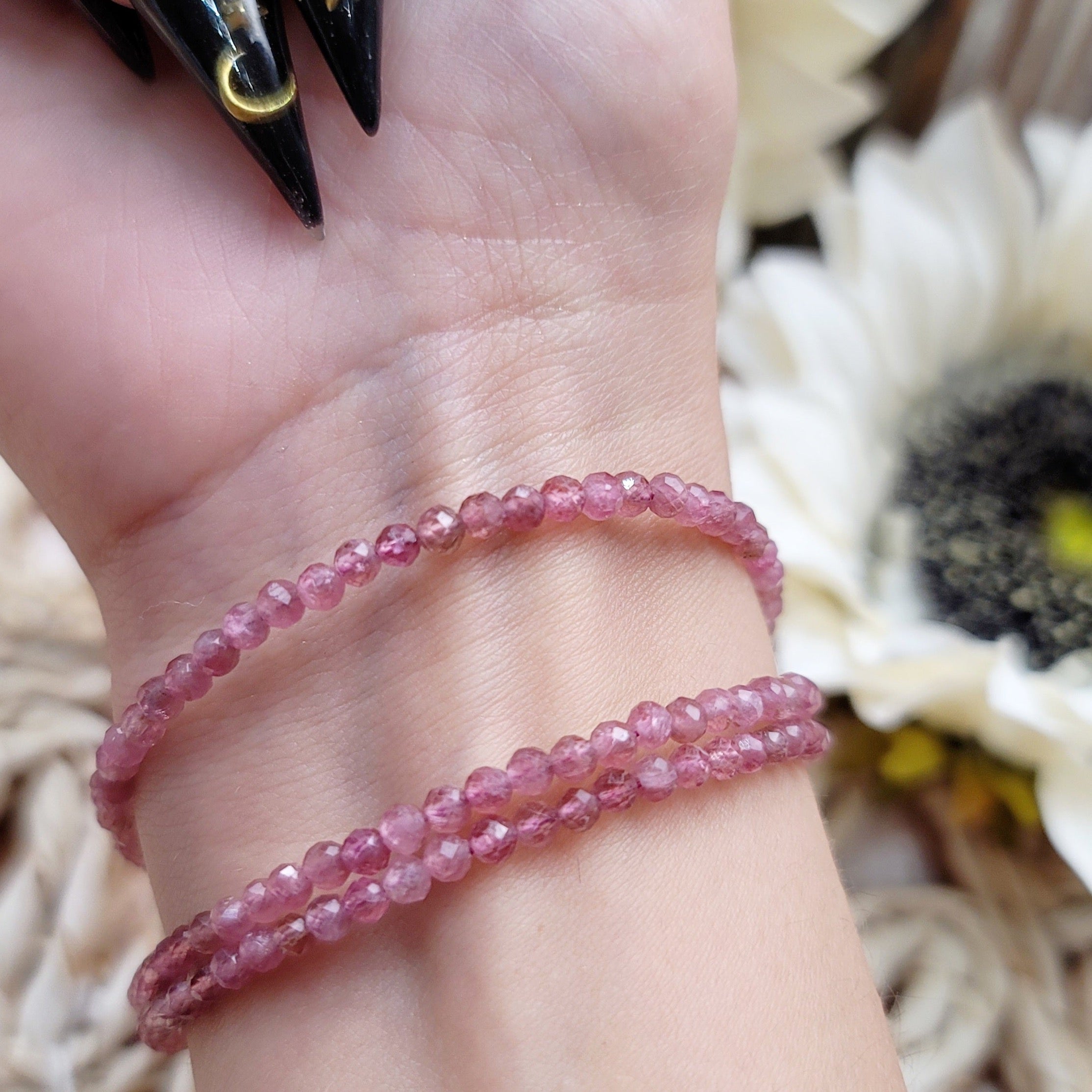 Pink Tourmaline Faceted Bracelet With Magnetic Clasps for Compassion, Joy, Opening Heart to Love & Wisdom