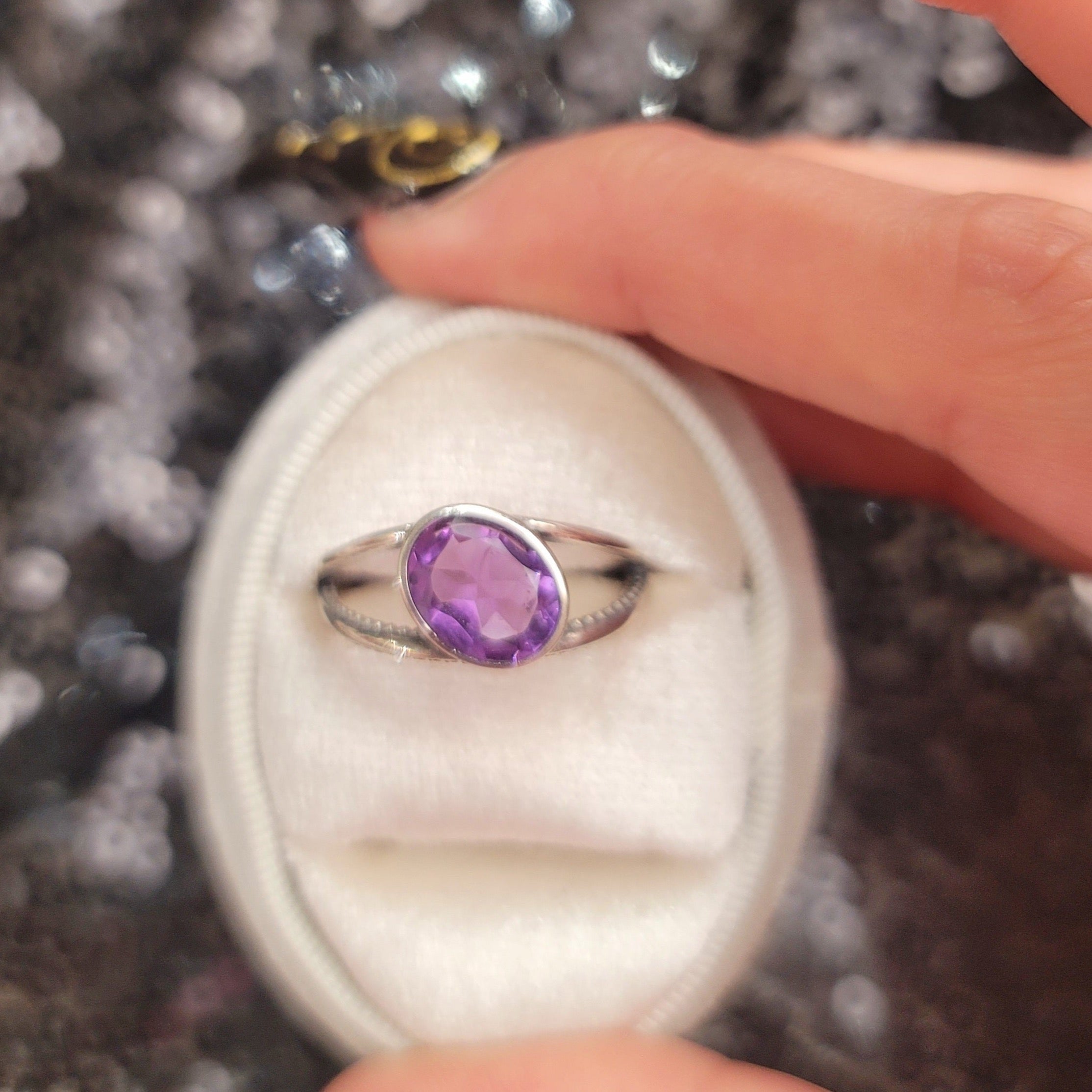 Amethyst Vintage Style Ring .925 Silver for Activating and Enhancing your Intuition