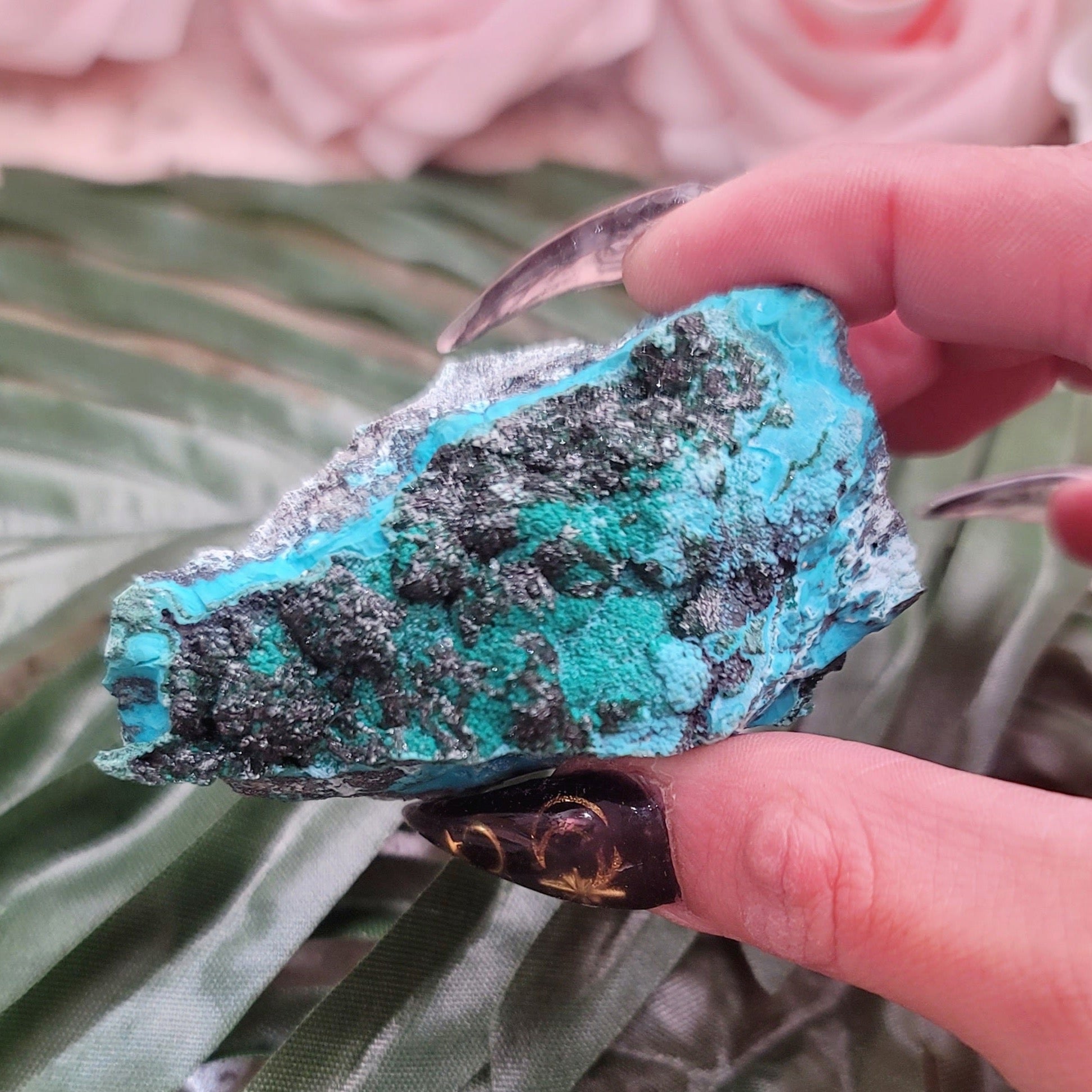 Chrysocolla with Malachite Raw Specimen for Empowerment, Harmony and Truth