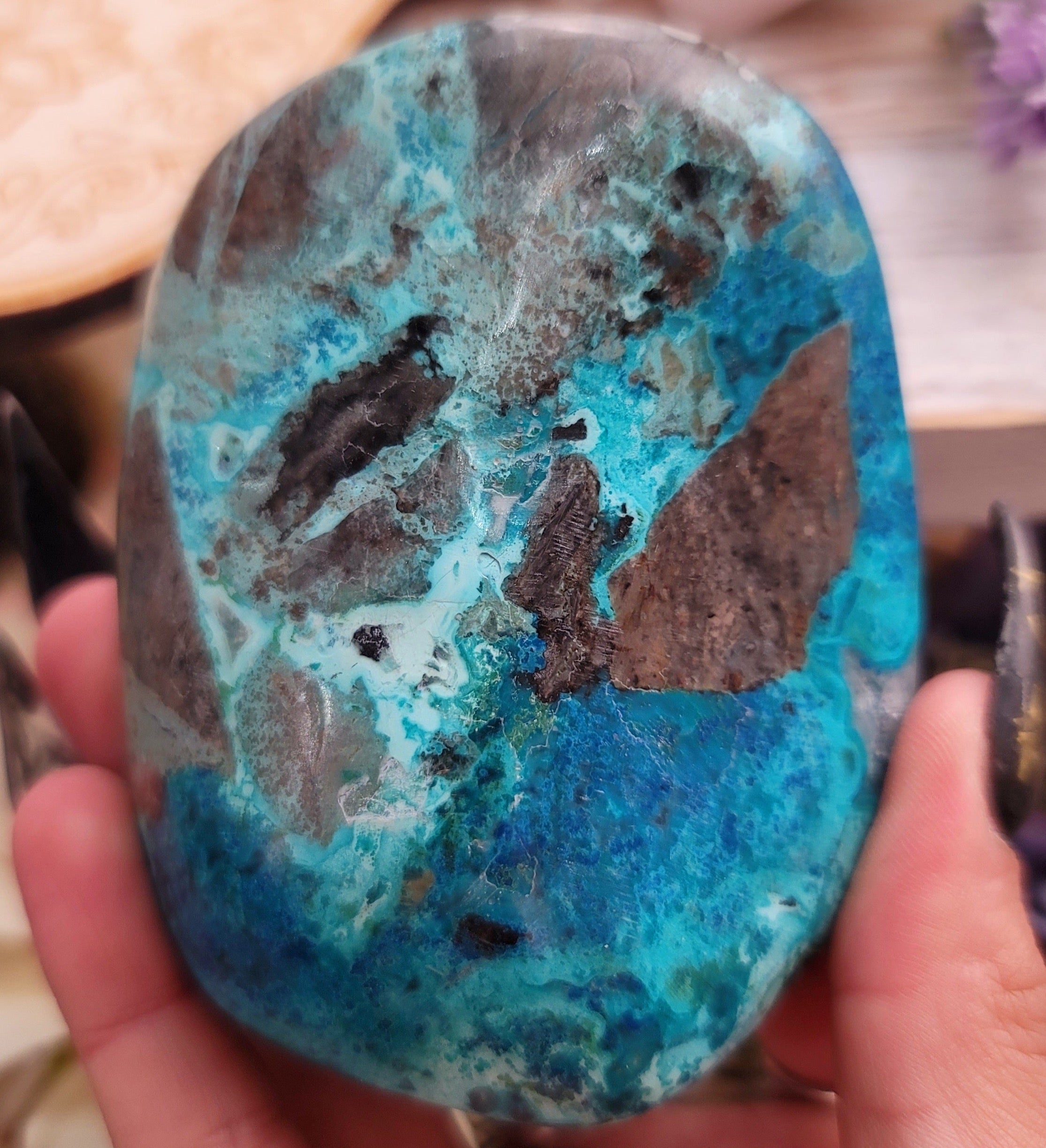 Chrysocolla with Shattuckite Freeform for Empowerment, Harmony and Truth