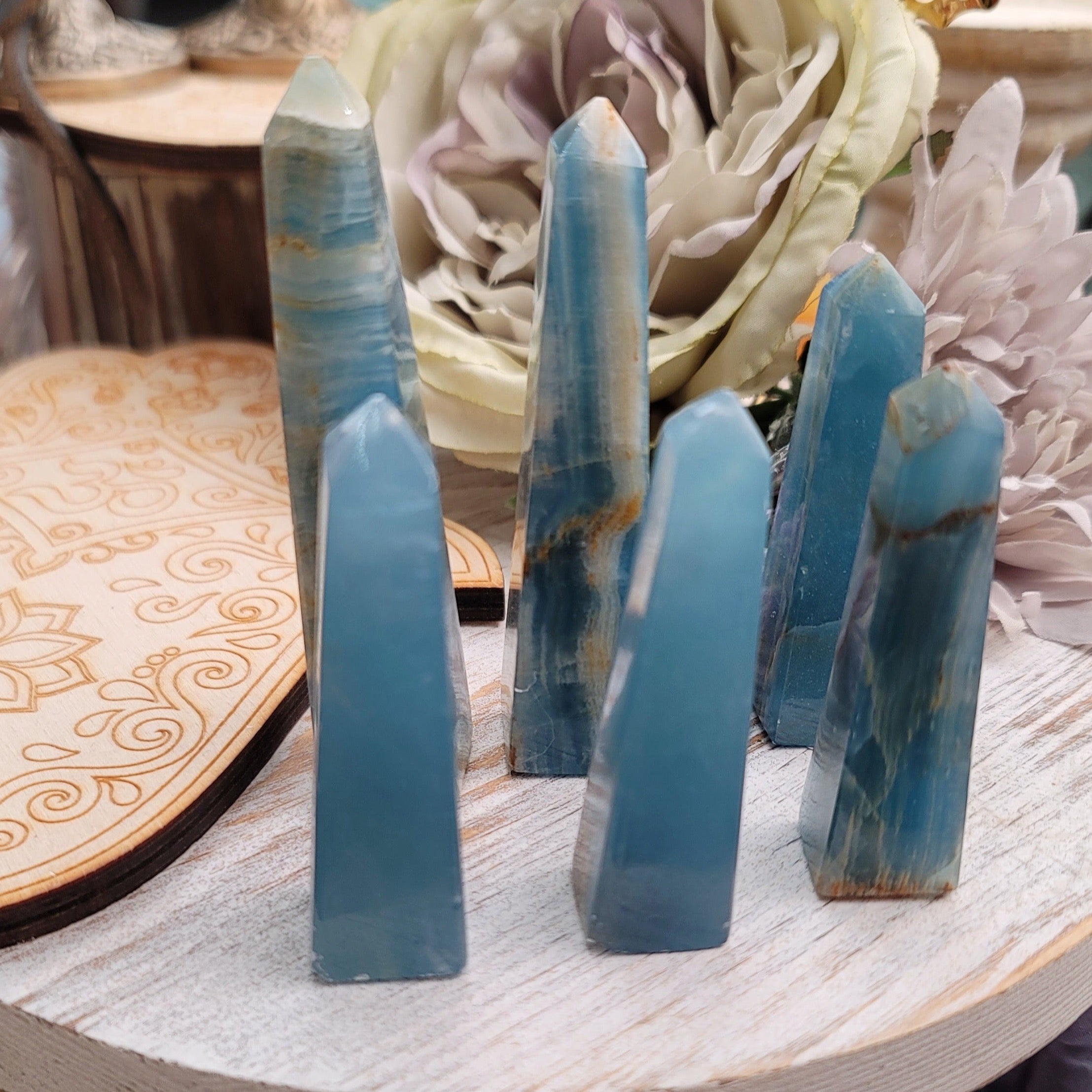 Blue Onyx Obelisk for Happiness, Healing and Peace