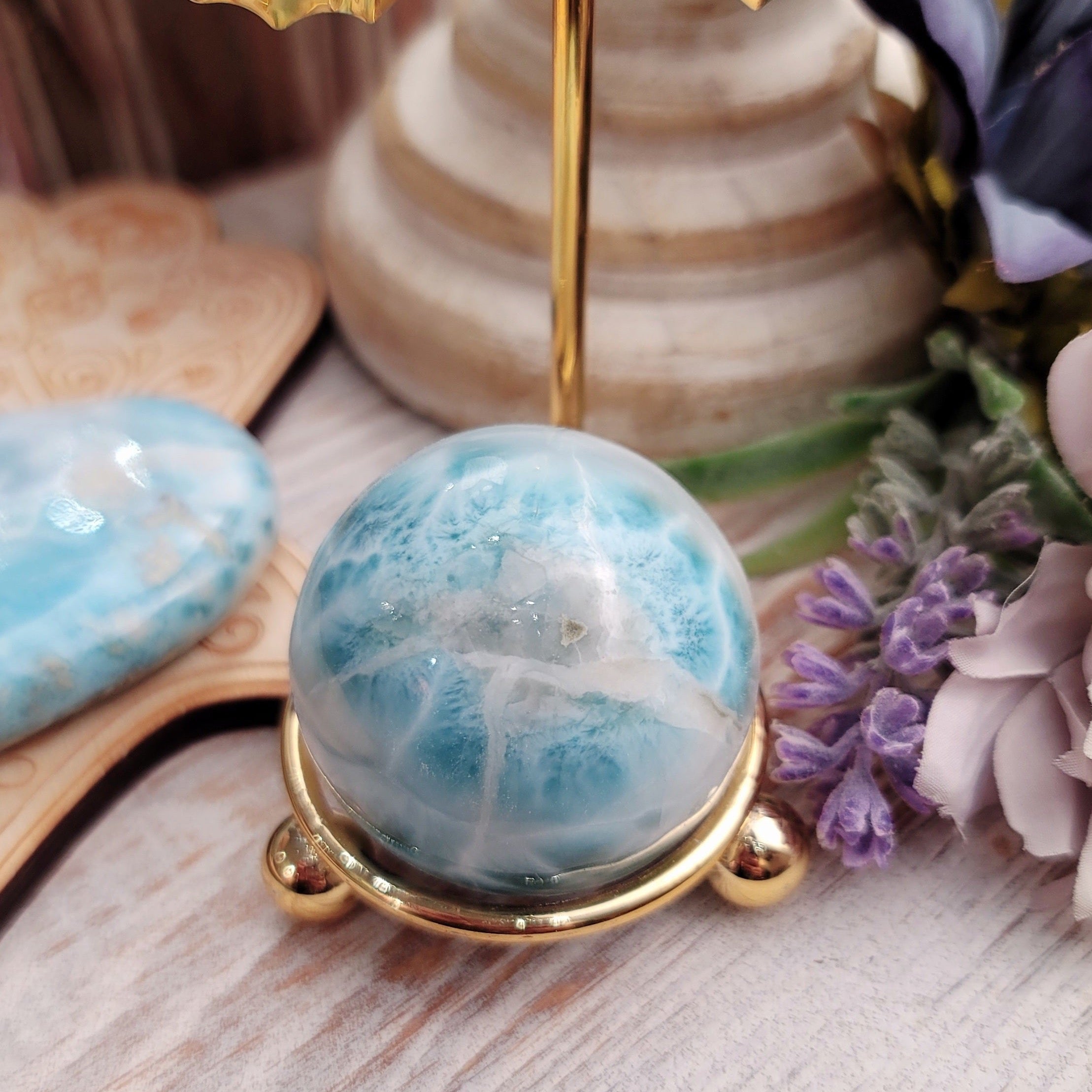 Larimar Sphere for Peace and Tranquility