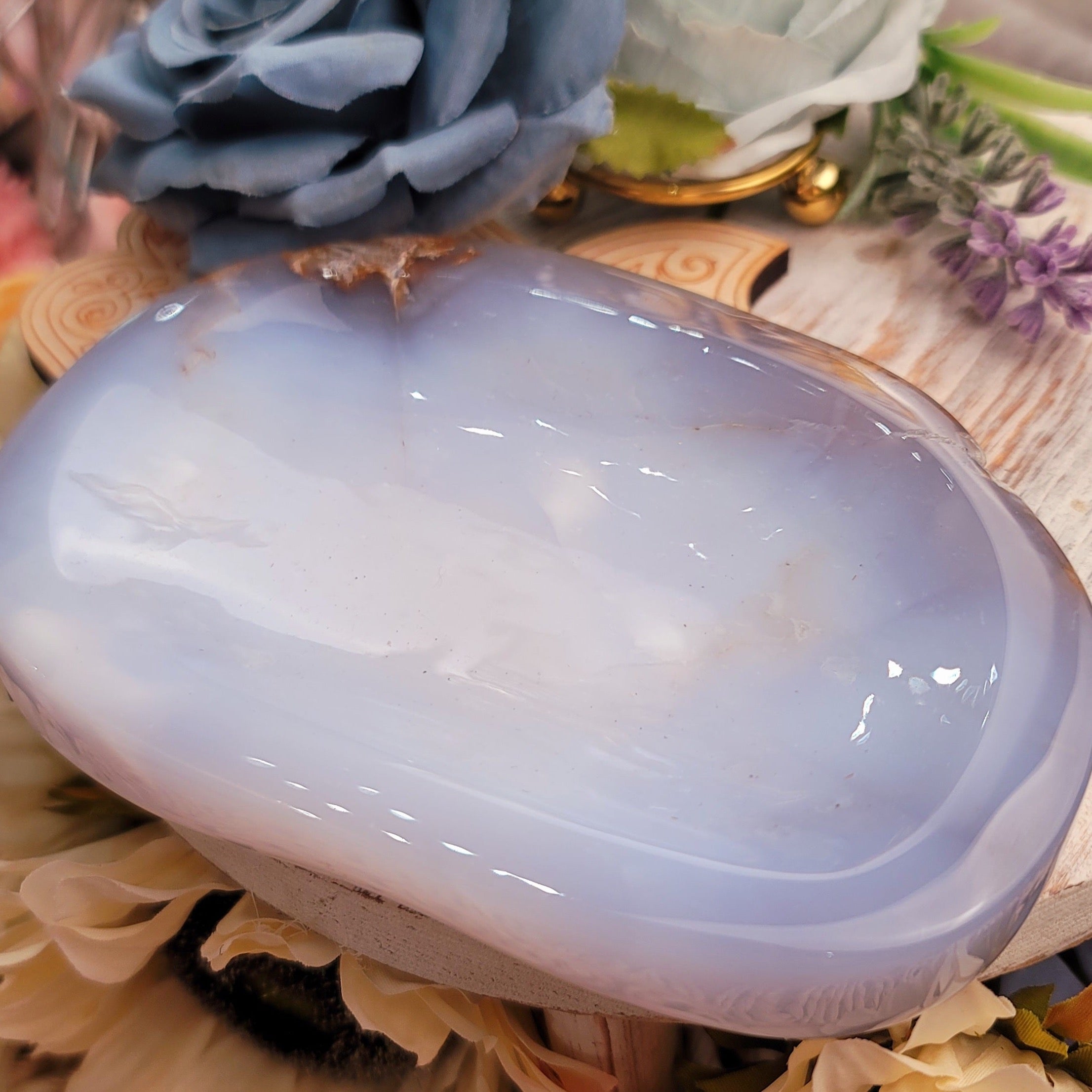 Blue Chalcedony Bowl for Anxiety & Stress Relief