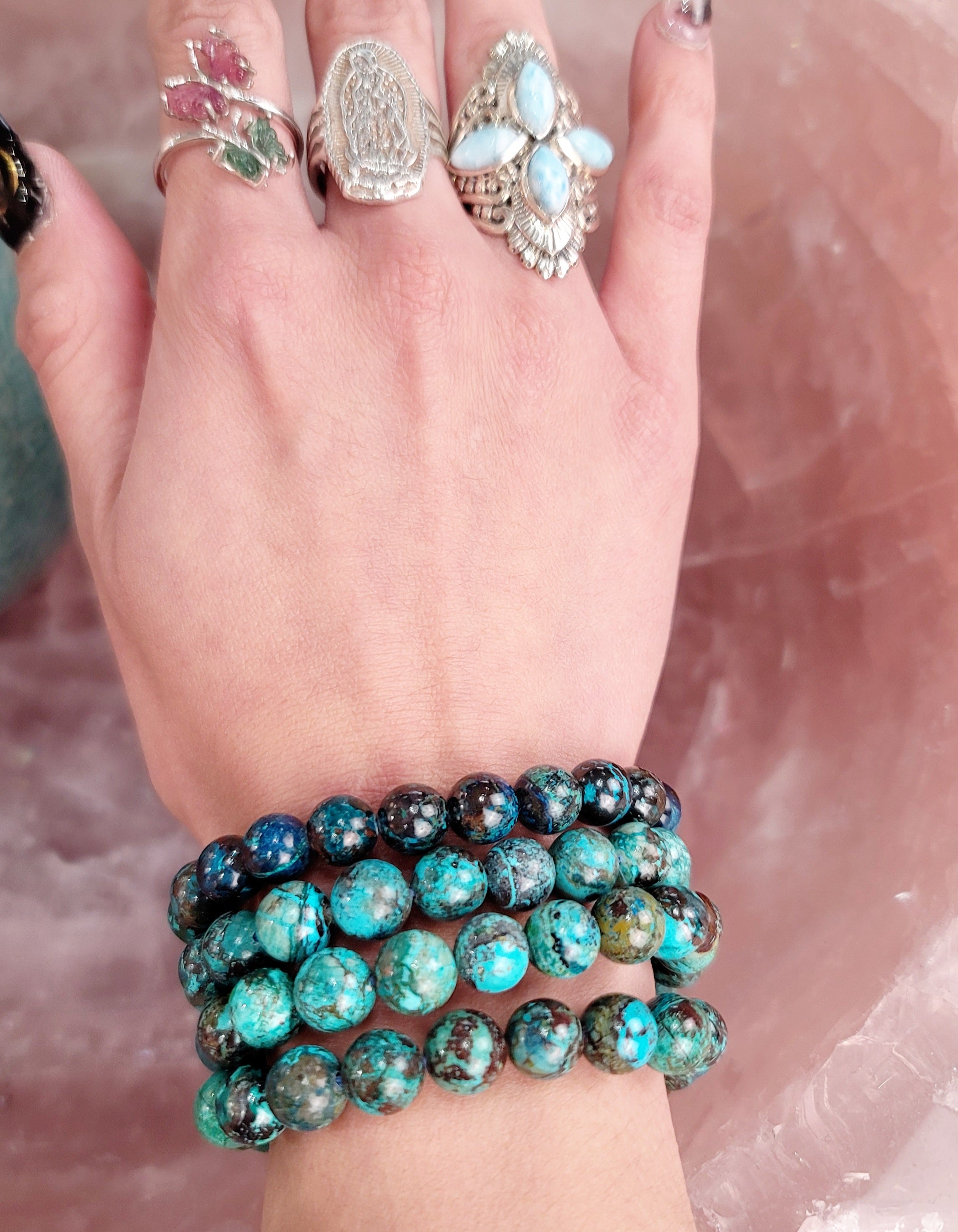 Chrysocolla with Shattuckite Bracelet (High Quality) for Empowerment, Harmony and Truth