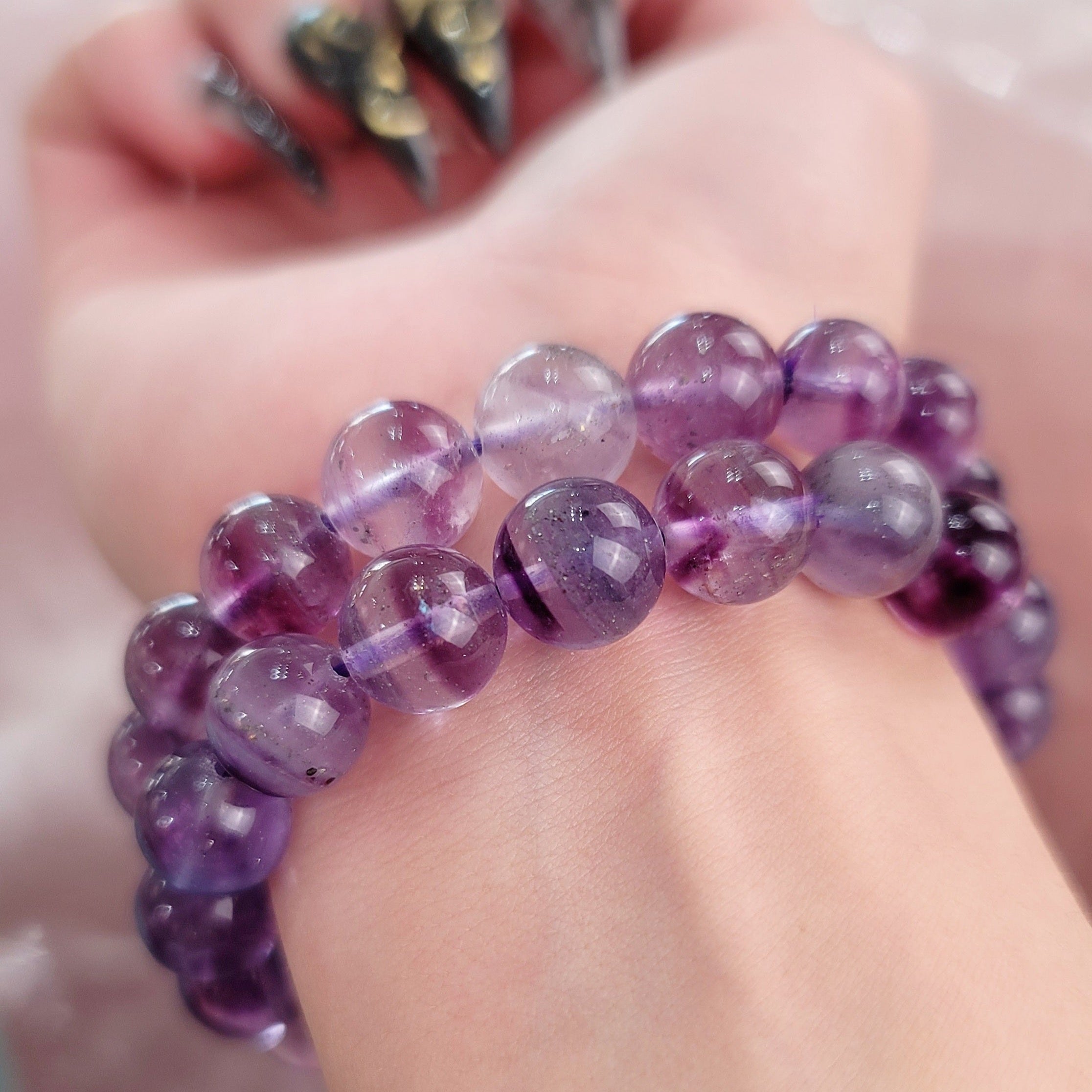 Fluorite with Pyrite Bracelet for Good Luck, Focus and Mental Clarity