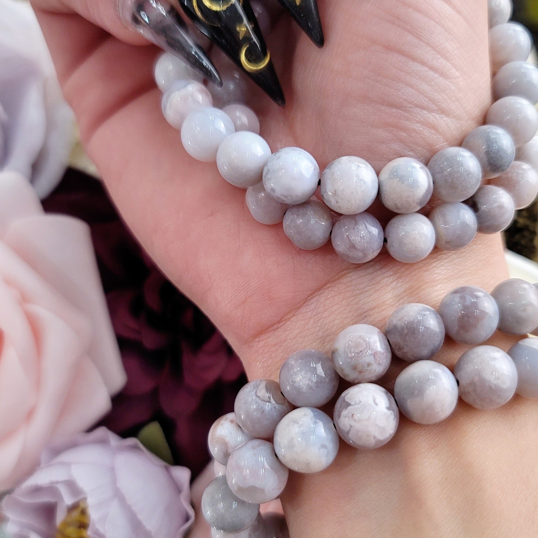 Lavender Dreams Flower Agate Bracelet (High Quality) for Blossoming into your Full Potential
