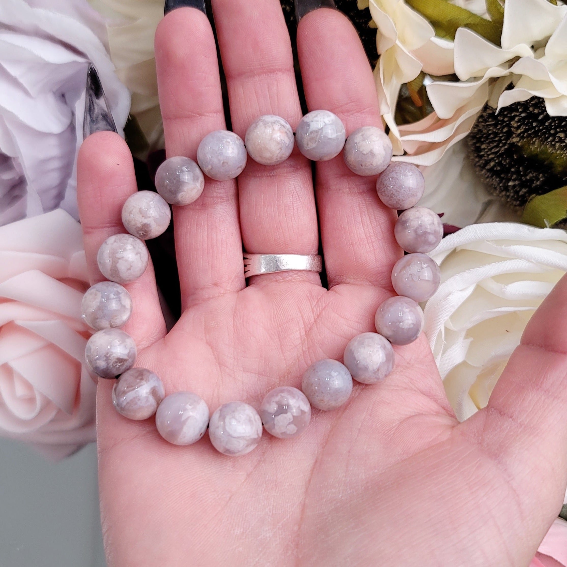 Lavender Dreams Flower Agate Bracelet (High Quality) for Blossoming into your Full Potential