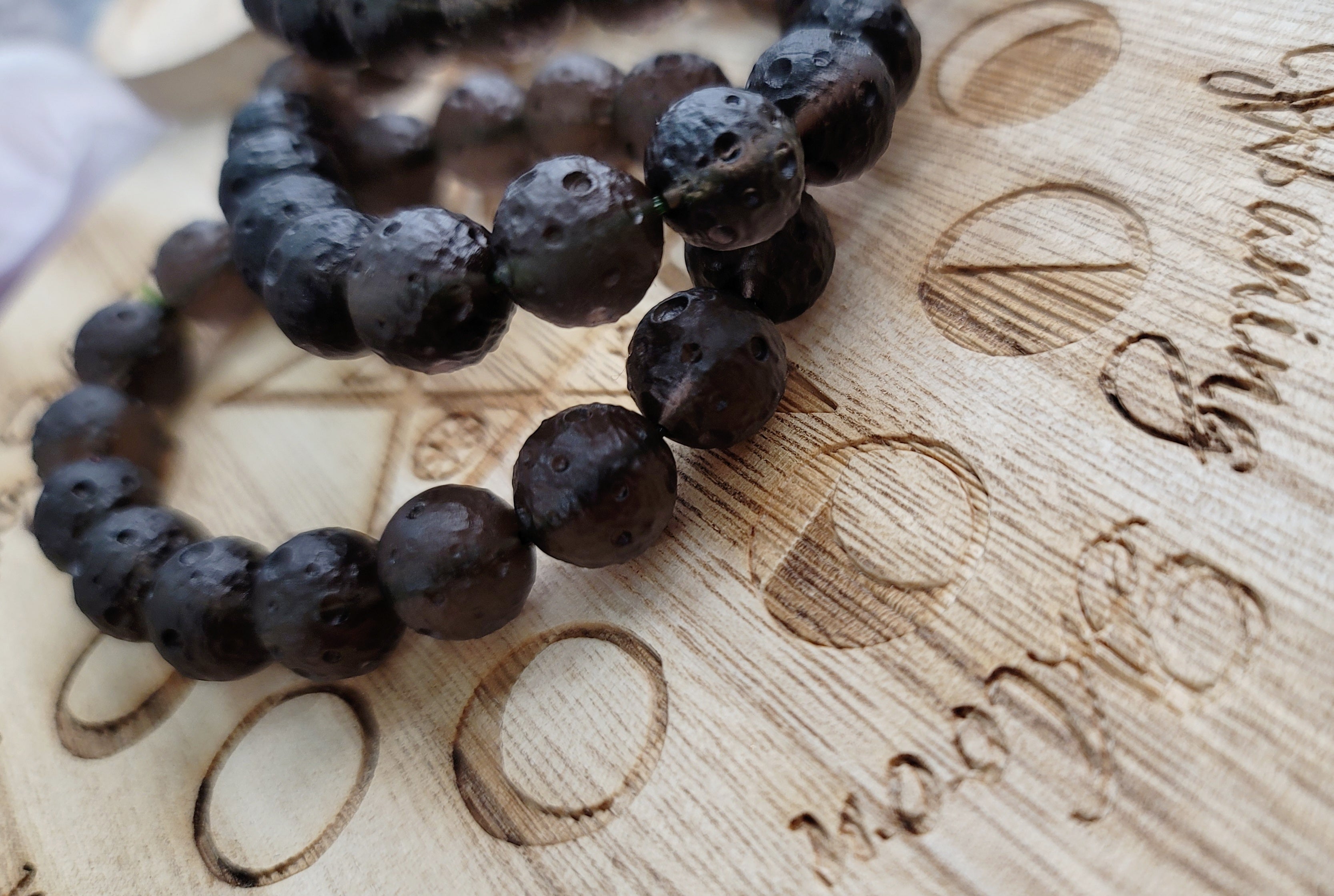 Obsidian Moon Bracelet for Grounding, Protection and Moon Goddess Vibes .