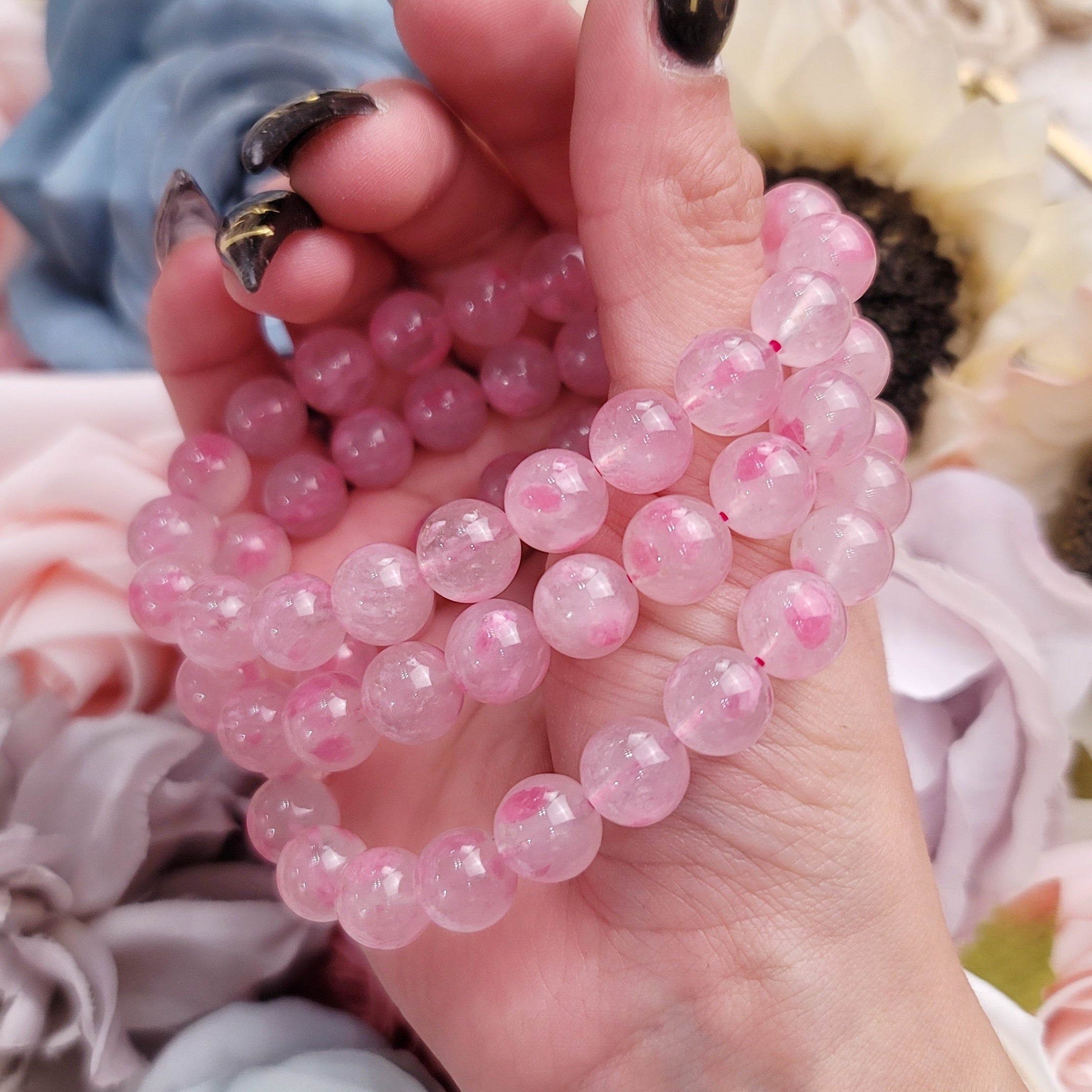Sakura Rhodonite in Quartz (High Quality) Bracelet for Attraction, Lov ...