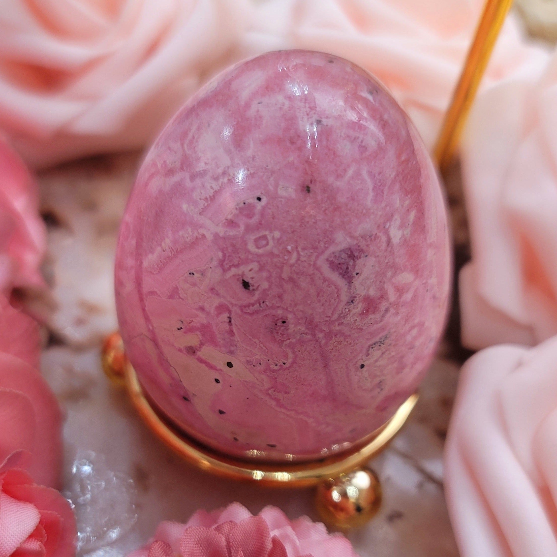 Rhodonite Egg for Attraction, Romance and Self Worth and Fertility