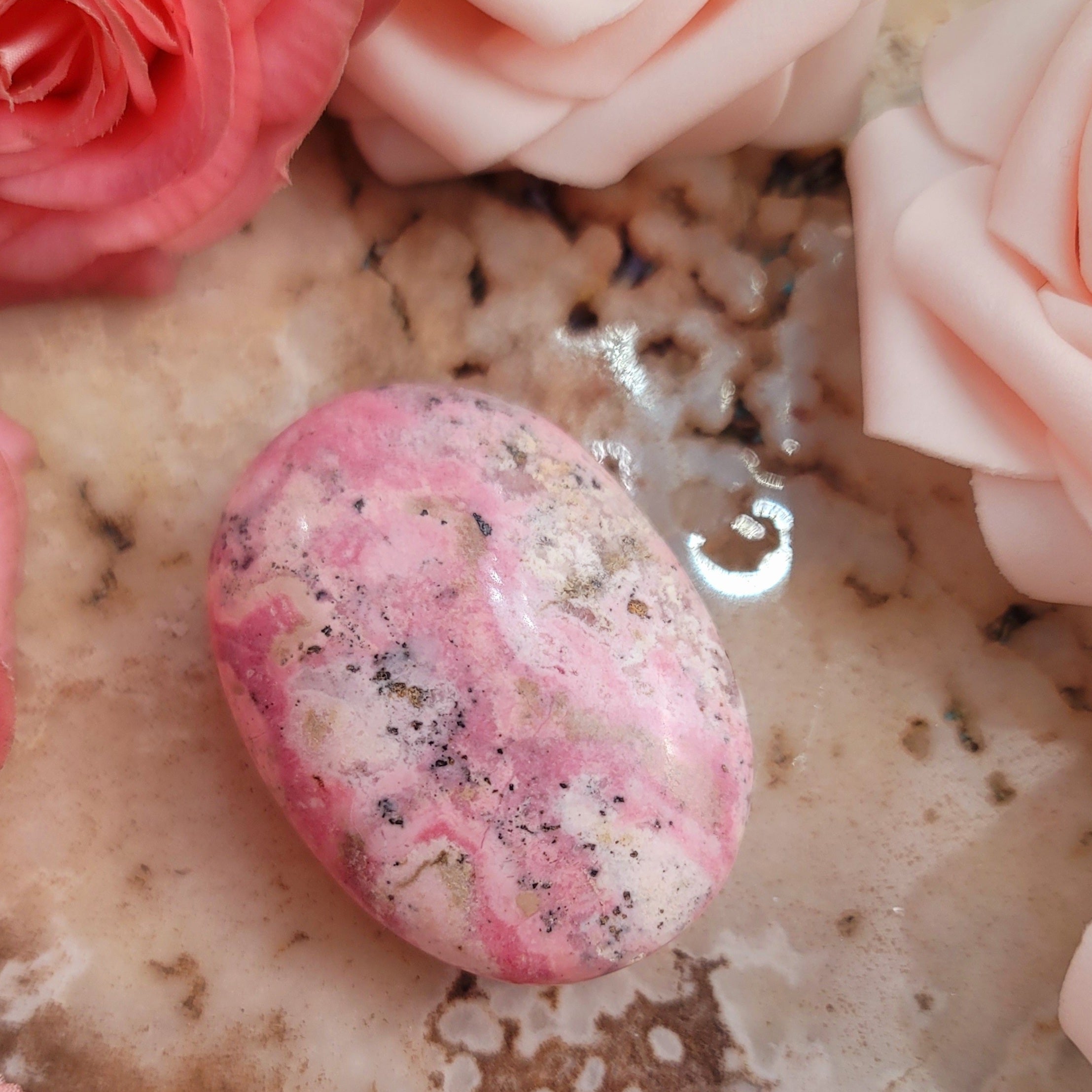 Rhodonite Palm for Attraction, Romance and Self Worth and Fertility