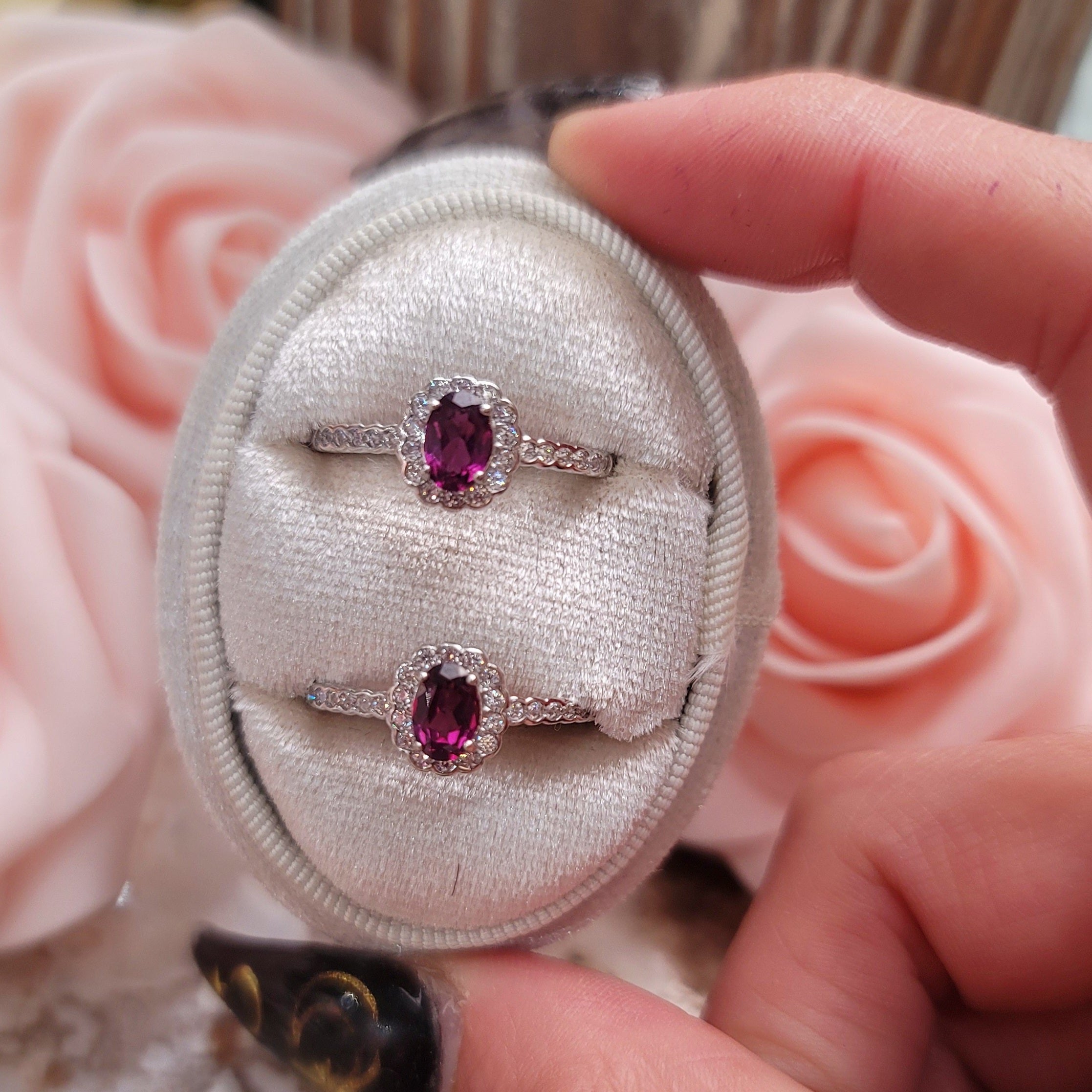Purple Garnet Adjustable Ring .925 Silver
