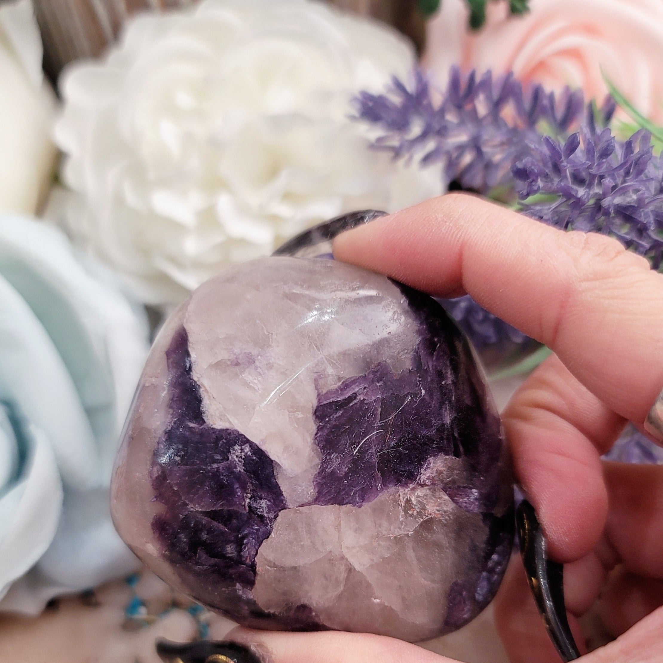 Lepidolite and Quartz Free Form for Feeling Peace, Joy and Hope
