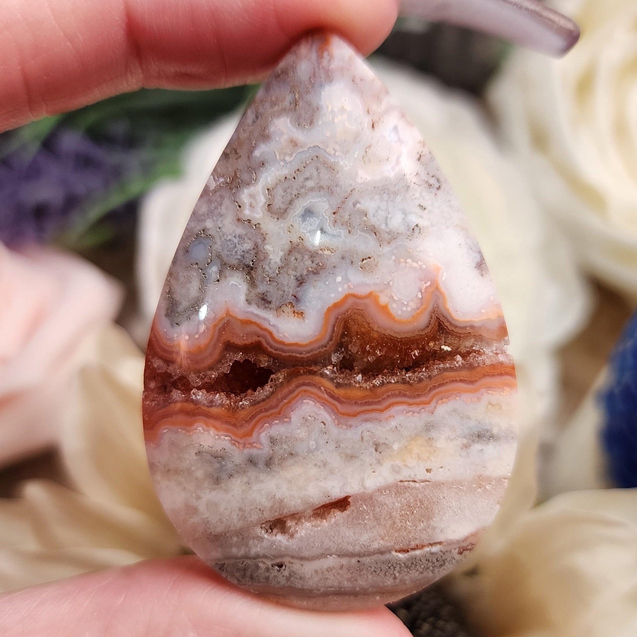 Lace Agate Necklace for Creative Manifestation